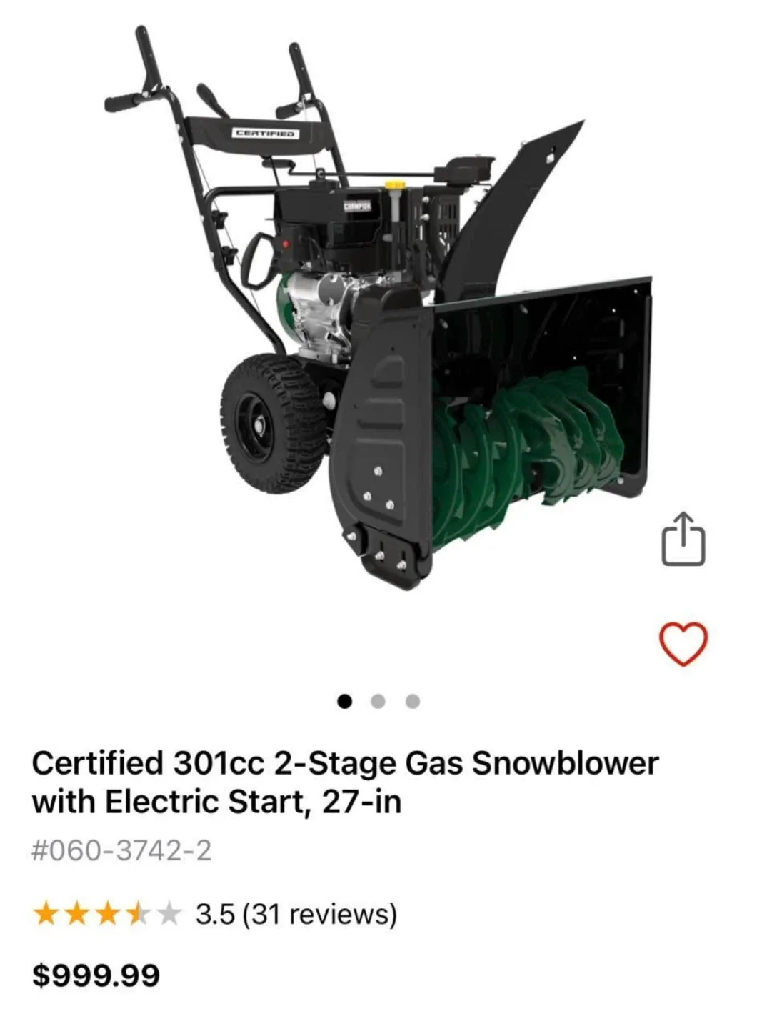 Stage Gas Snowblower image indicator(3)