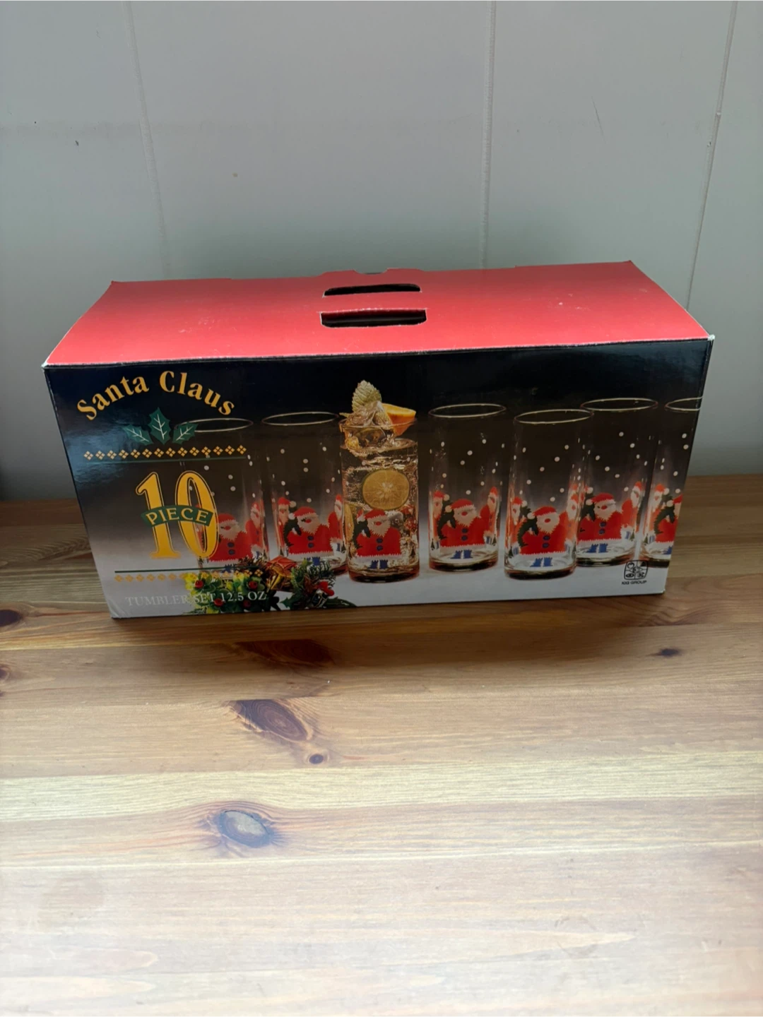 Santa Claus Glass Tumbler Set of 10