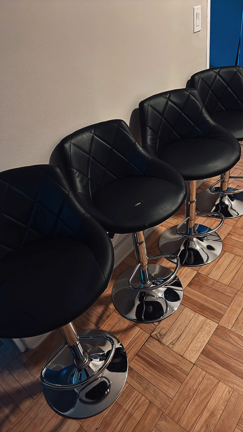 Black Adjustable Bar Stools (Set of 4)