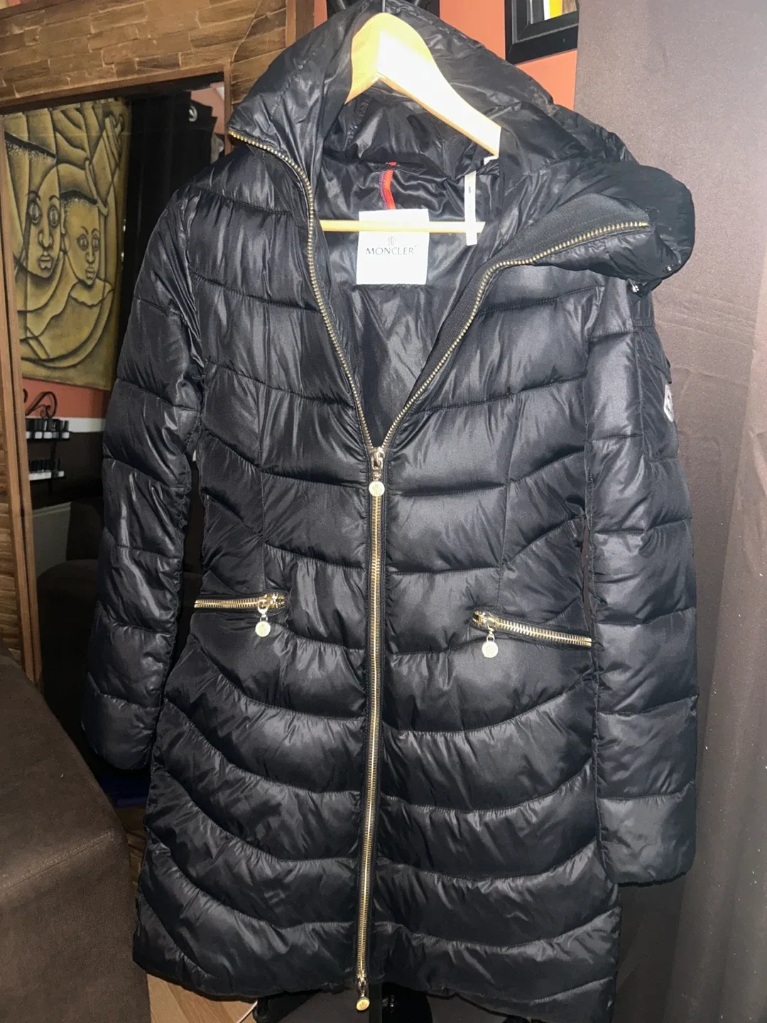 Moncler Black Padded Down Coat - Size M image indicator(5)