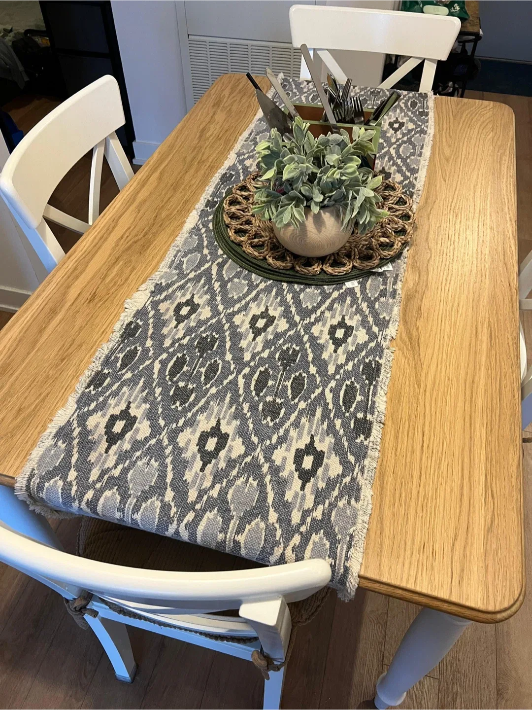 Ikea Dining Table & 4 Chairs - White/Wood image indicator(2)