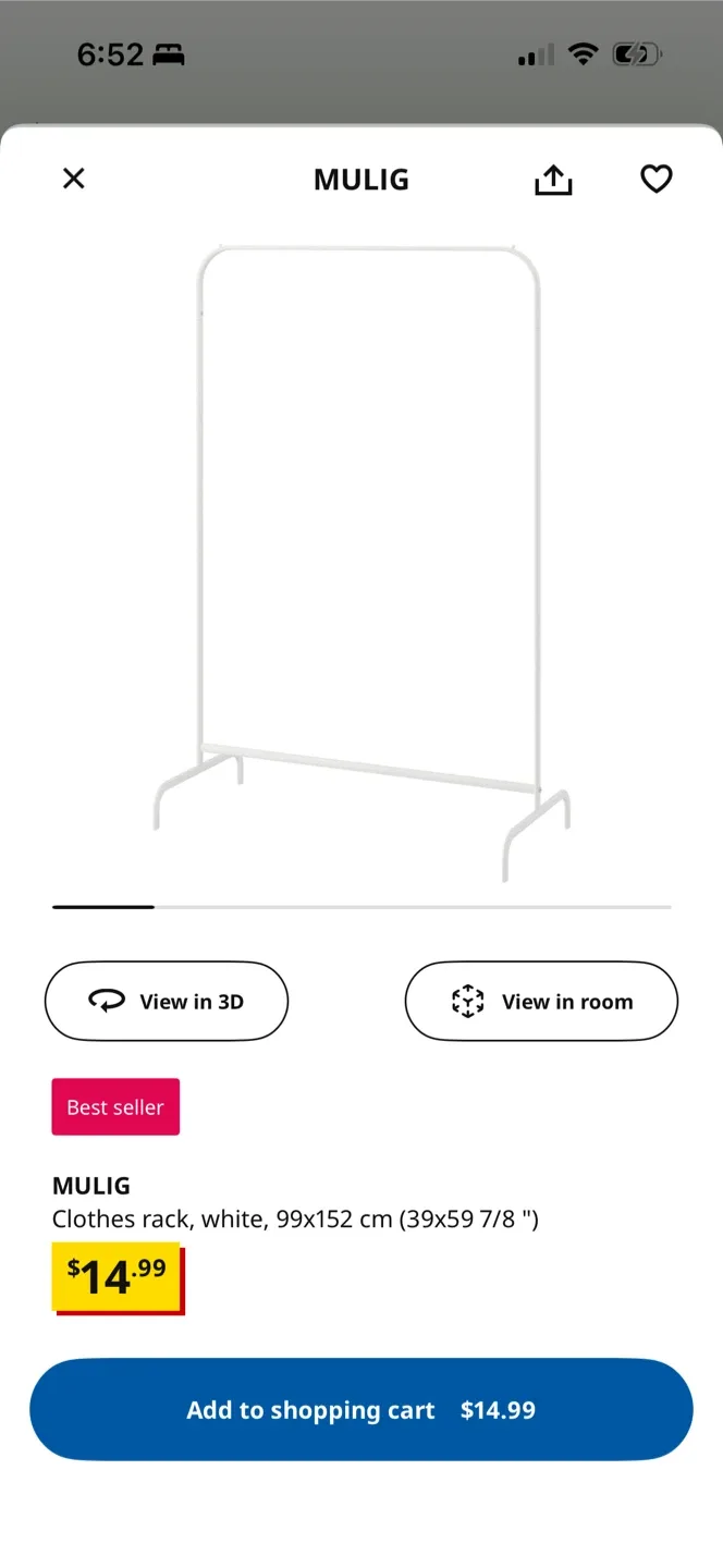 Ikea Mulig Clothes Rack - White