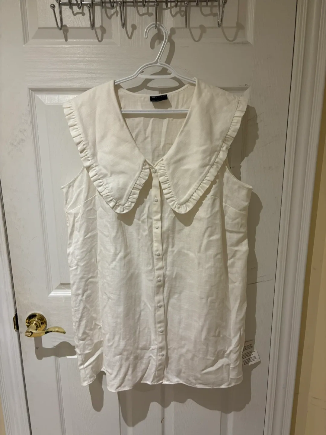 ASOS Design linen oversized collar mini dress thumbnail