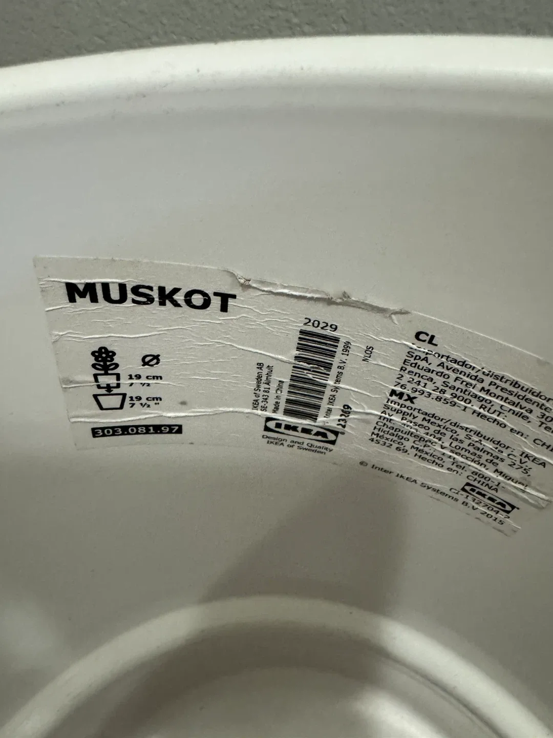 IKEA MUSKOT Plant Pot - White, 19cm image indicator(2)