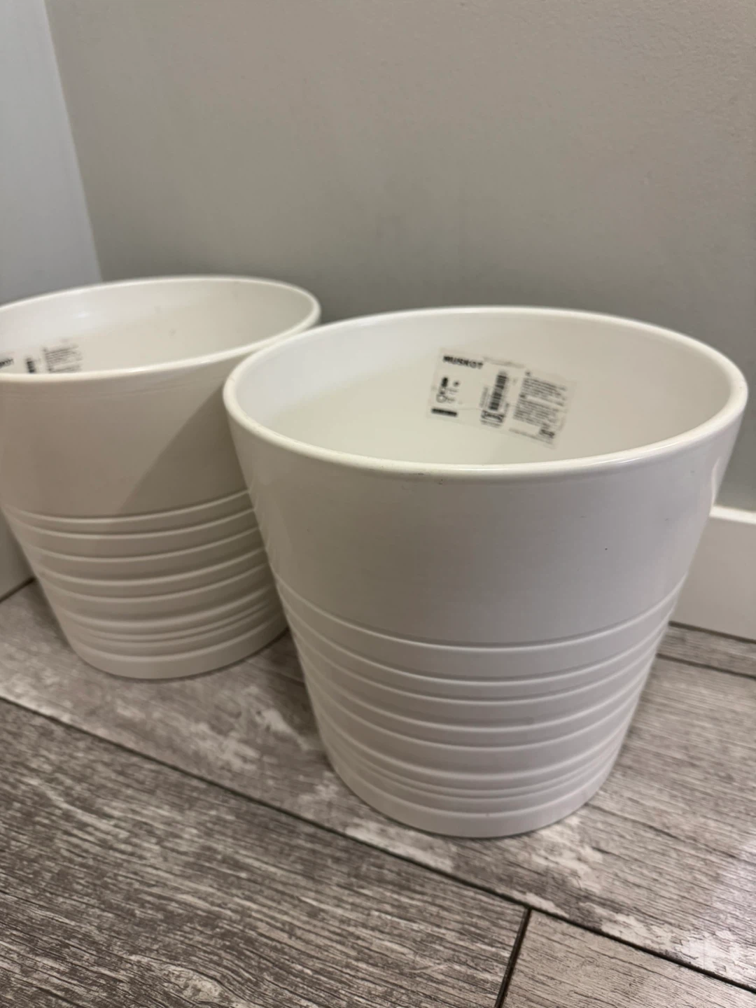 IKEA MUSKOT Plant Pot - White, 19cm