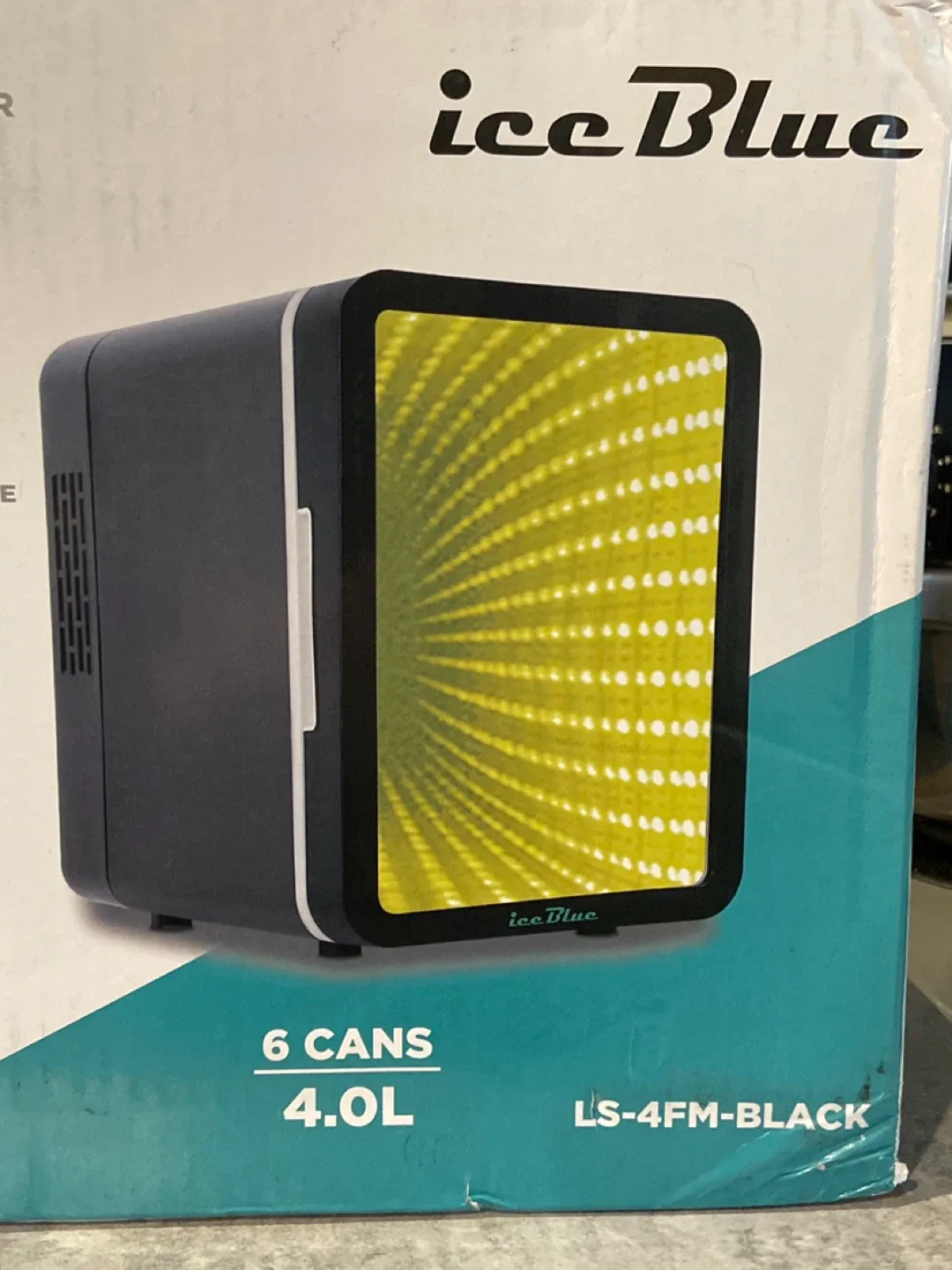 Ice Blue 6-Can Mini Fridge - New