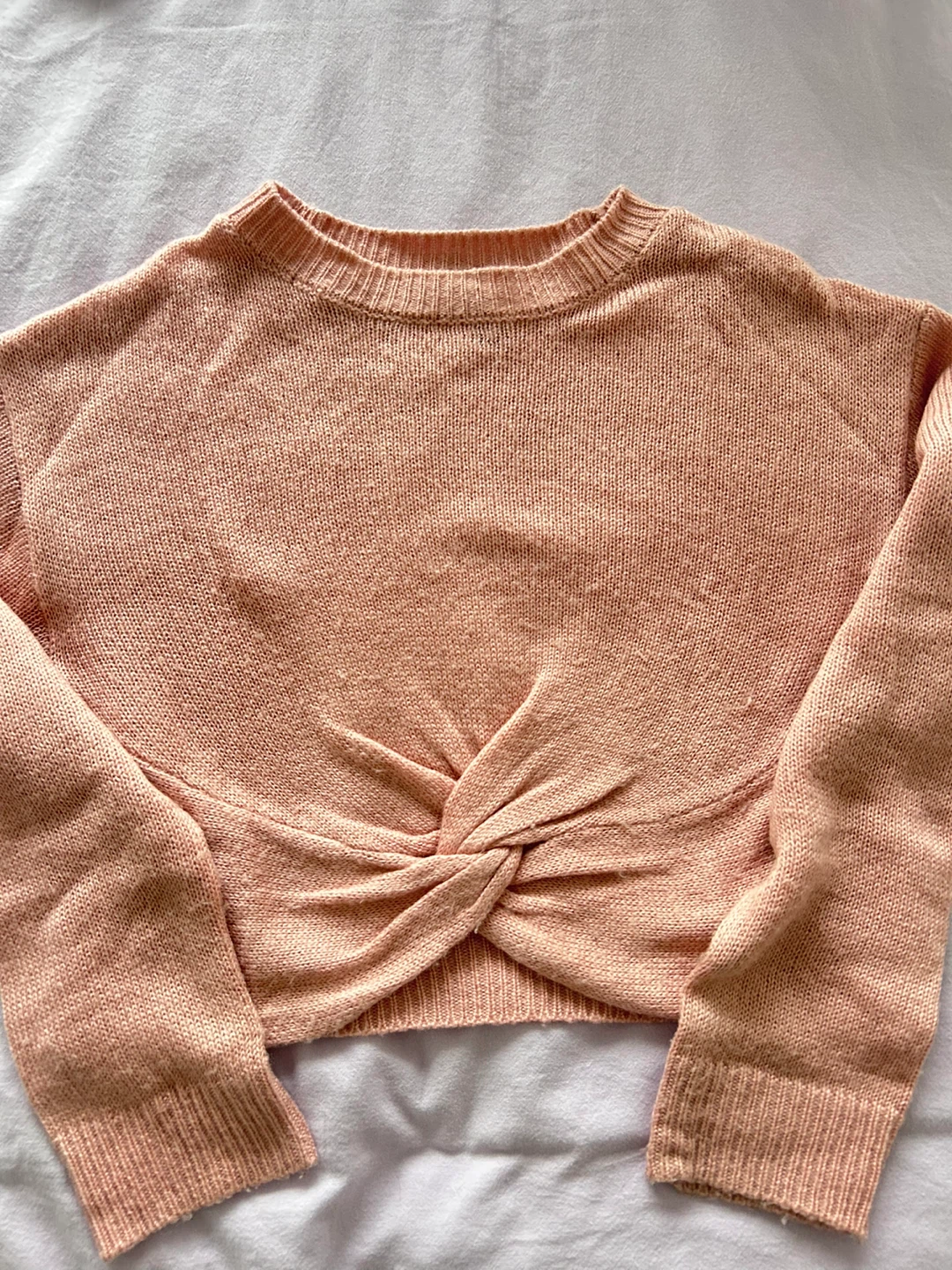 Peach Knit Sweater with Twist Detail - photo 2