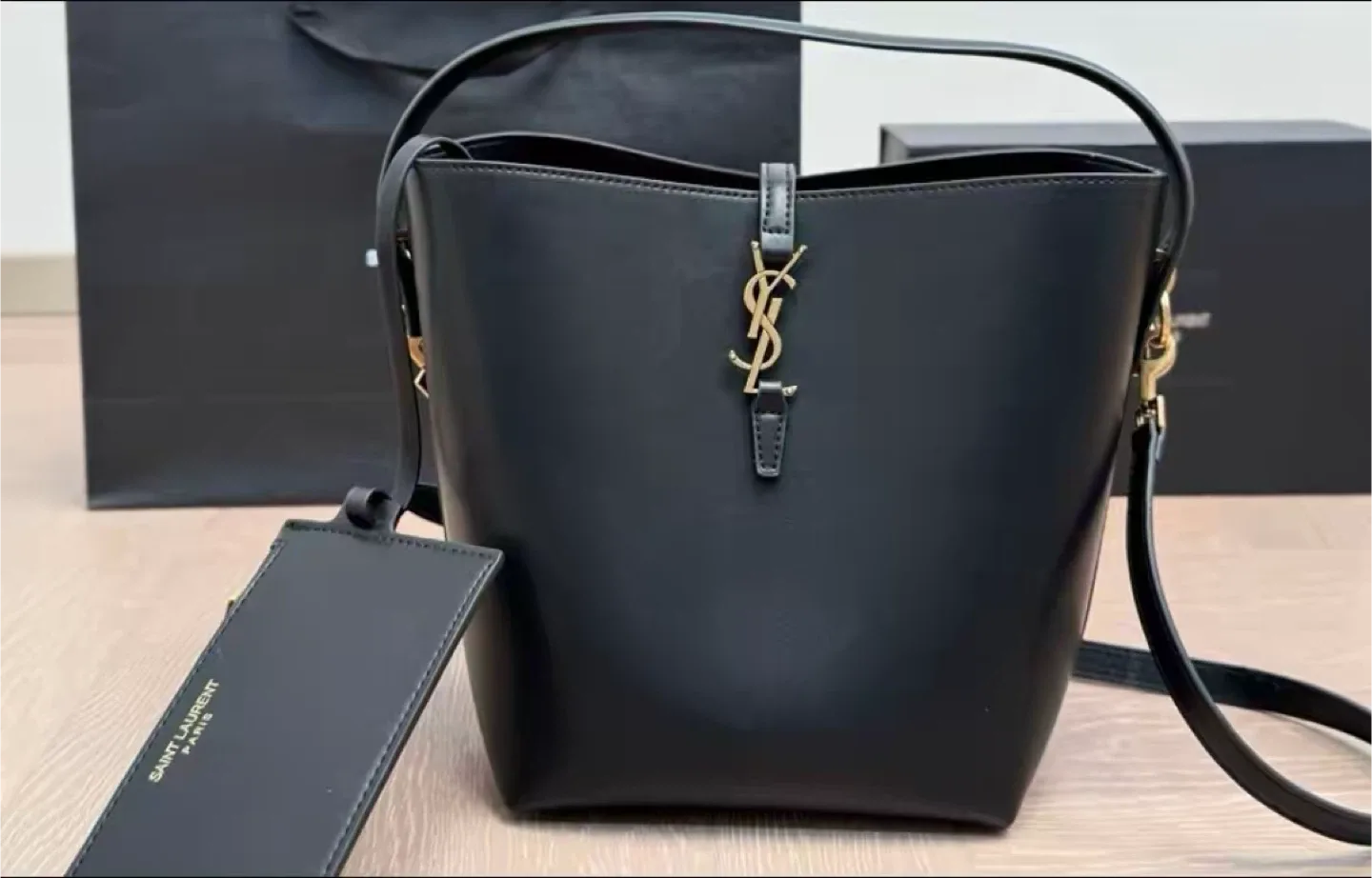 Saint Laurent Black Leather Bucket Bag thumbnail