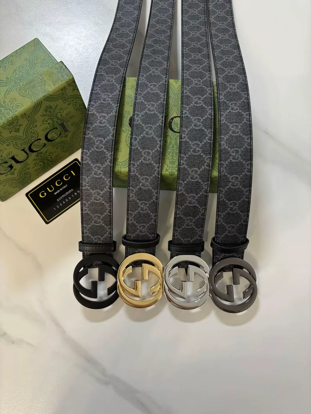 Gucci Belt with GG Pattern - Black thumbnail