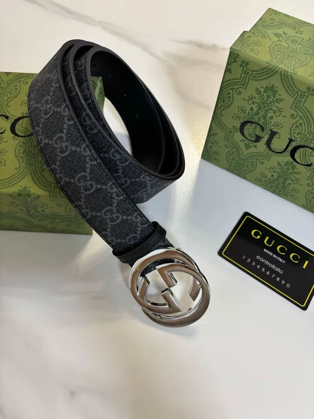 Gucci Belt with GG Pattern - Black image indicator(5)