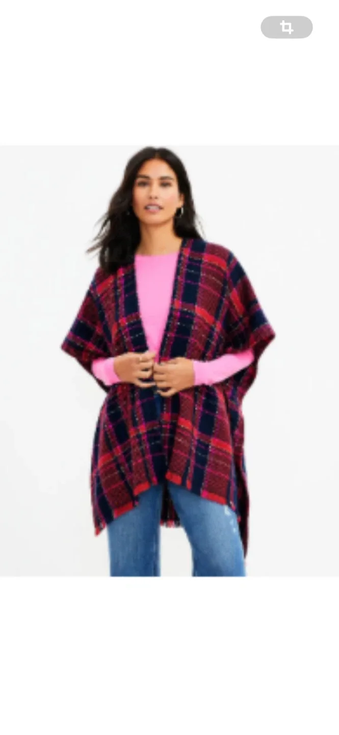 LOFT Plaid Poncho XS/S image indicator(3)