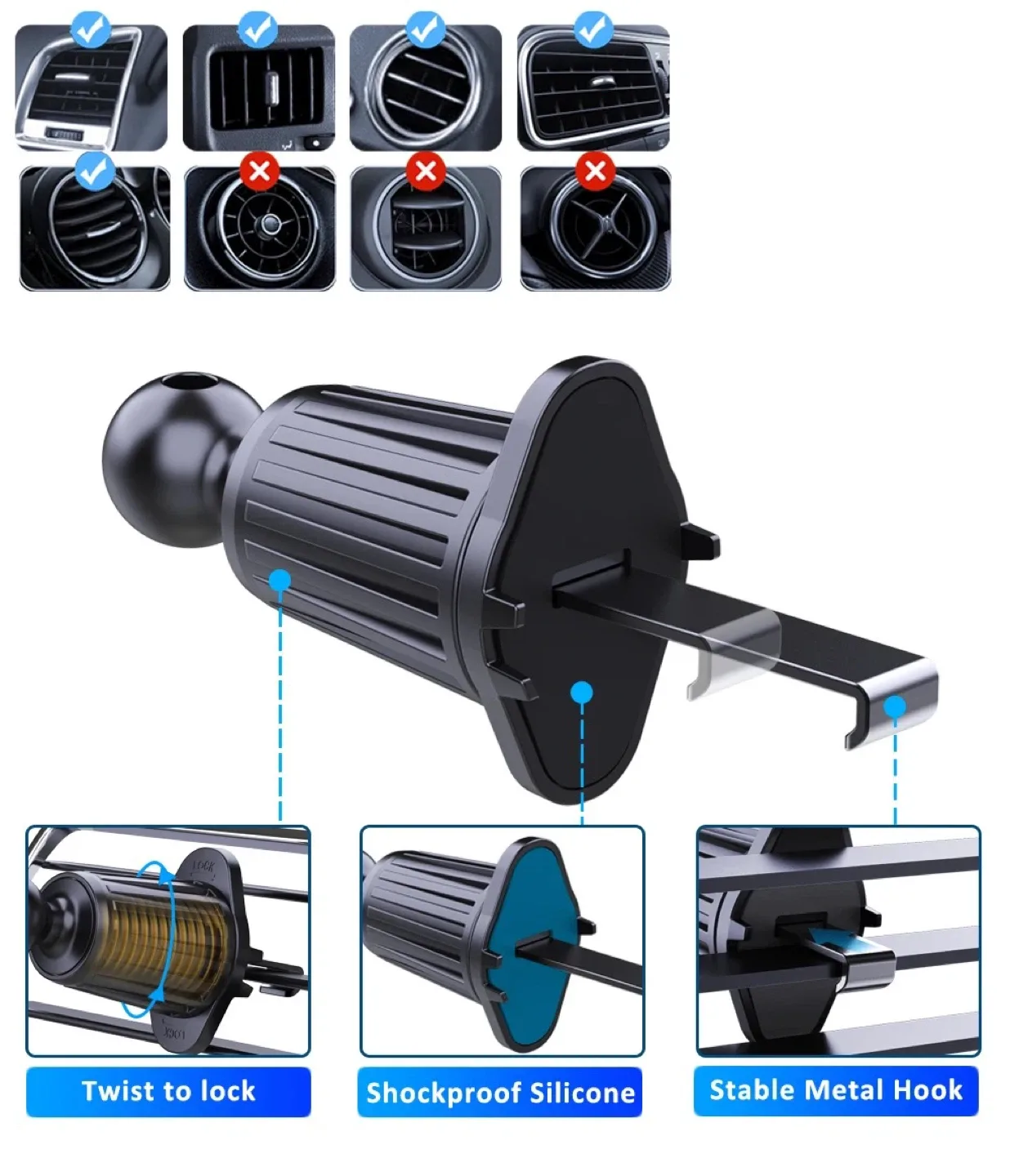 Universal car vent phone holder bulk(190 pieces) image indicator(4)