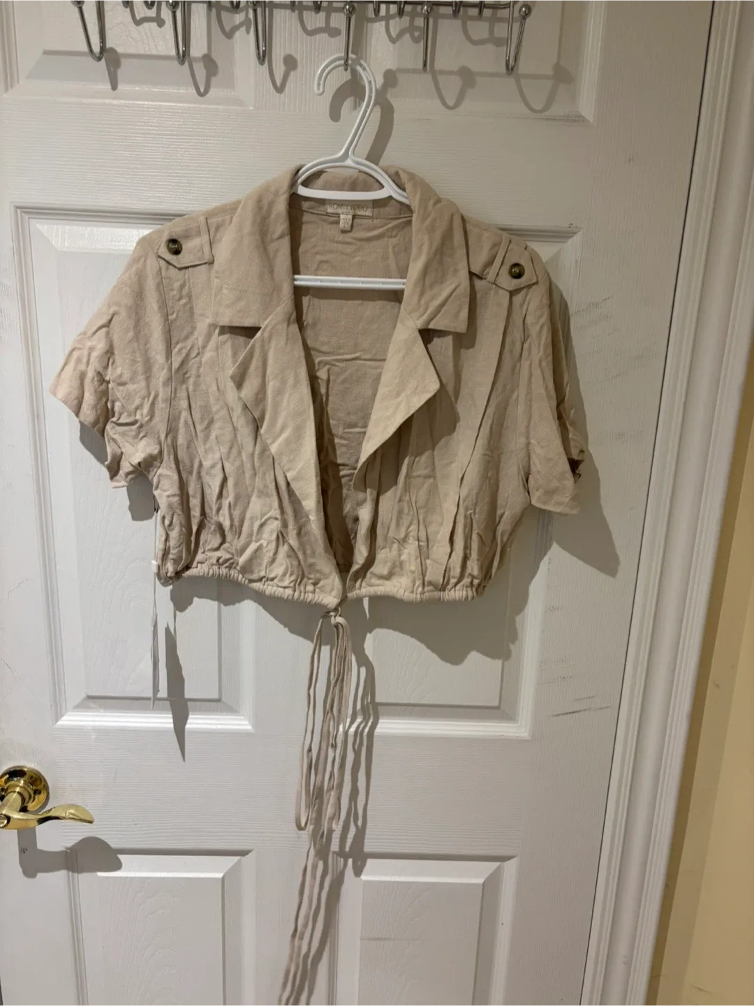 Ronny Kobo Beige Crop Top - Size L thumbnail
