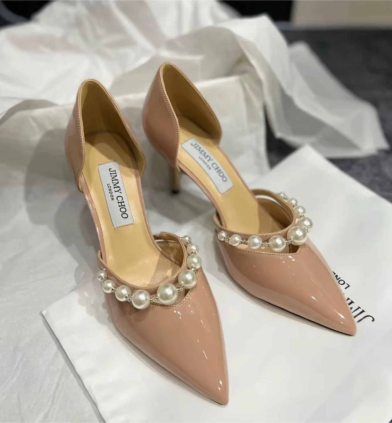 Jimmy Choo Pearl Embellished Heels thumbnail