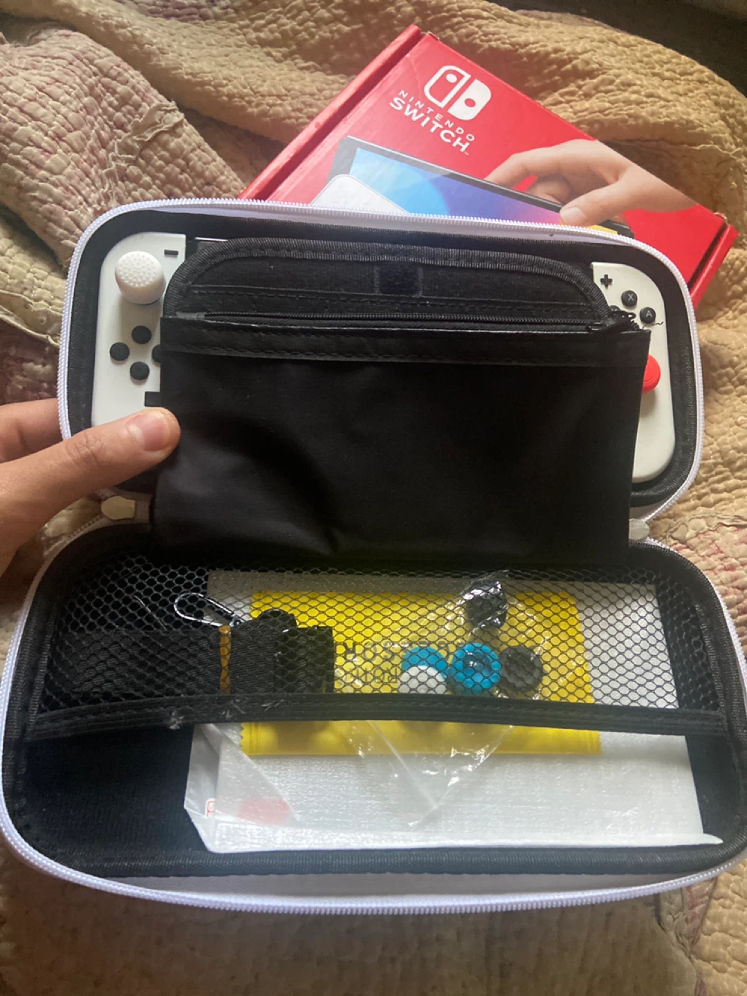 Nintendo Switch OLED Model w/ Case & Game - photo 2
