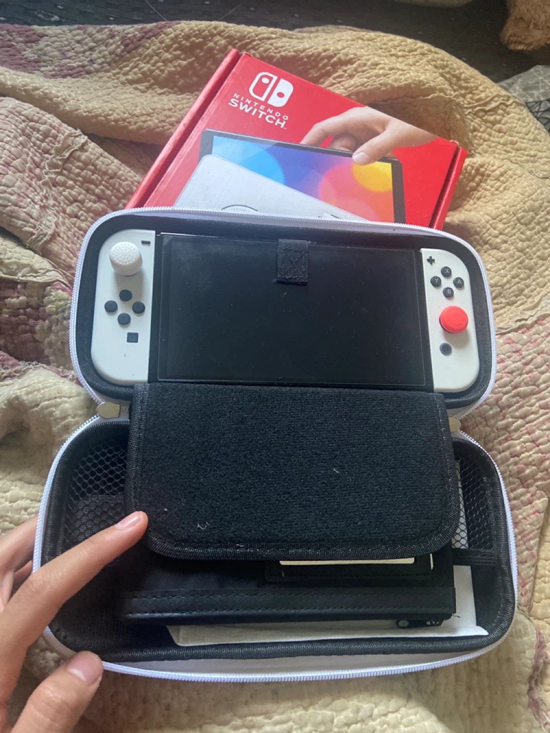 Nintendo Switch OLED Model w/ Case & Game - photo 3