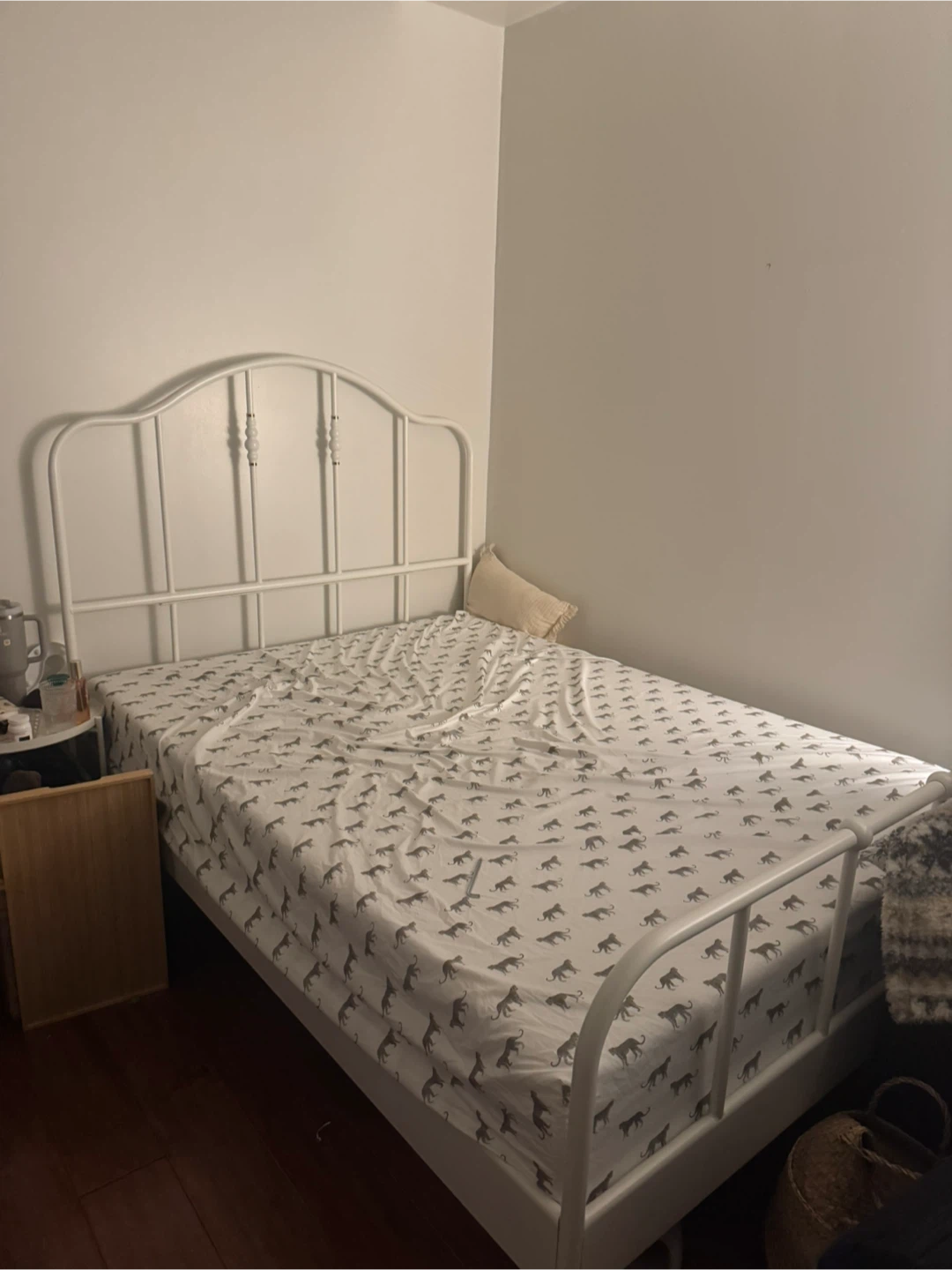 White IKEA Metal Bed Frame