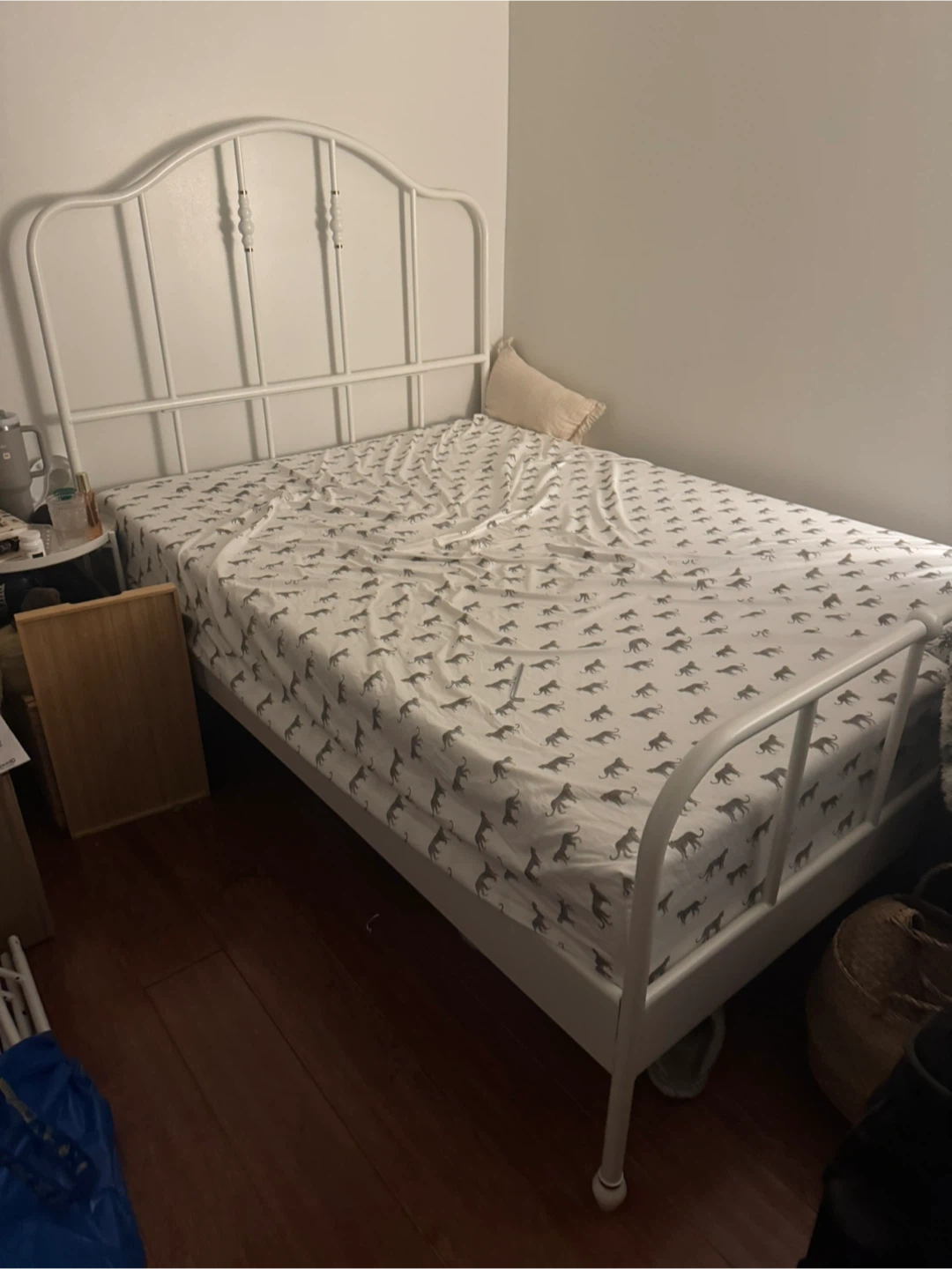 White IKEA Metal Bed Frame - photo 2