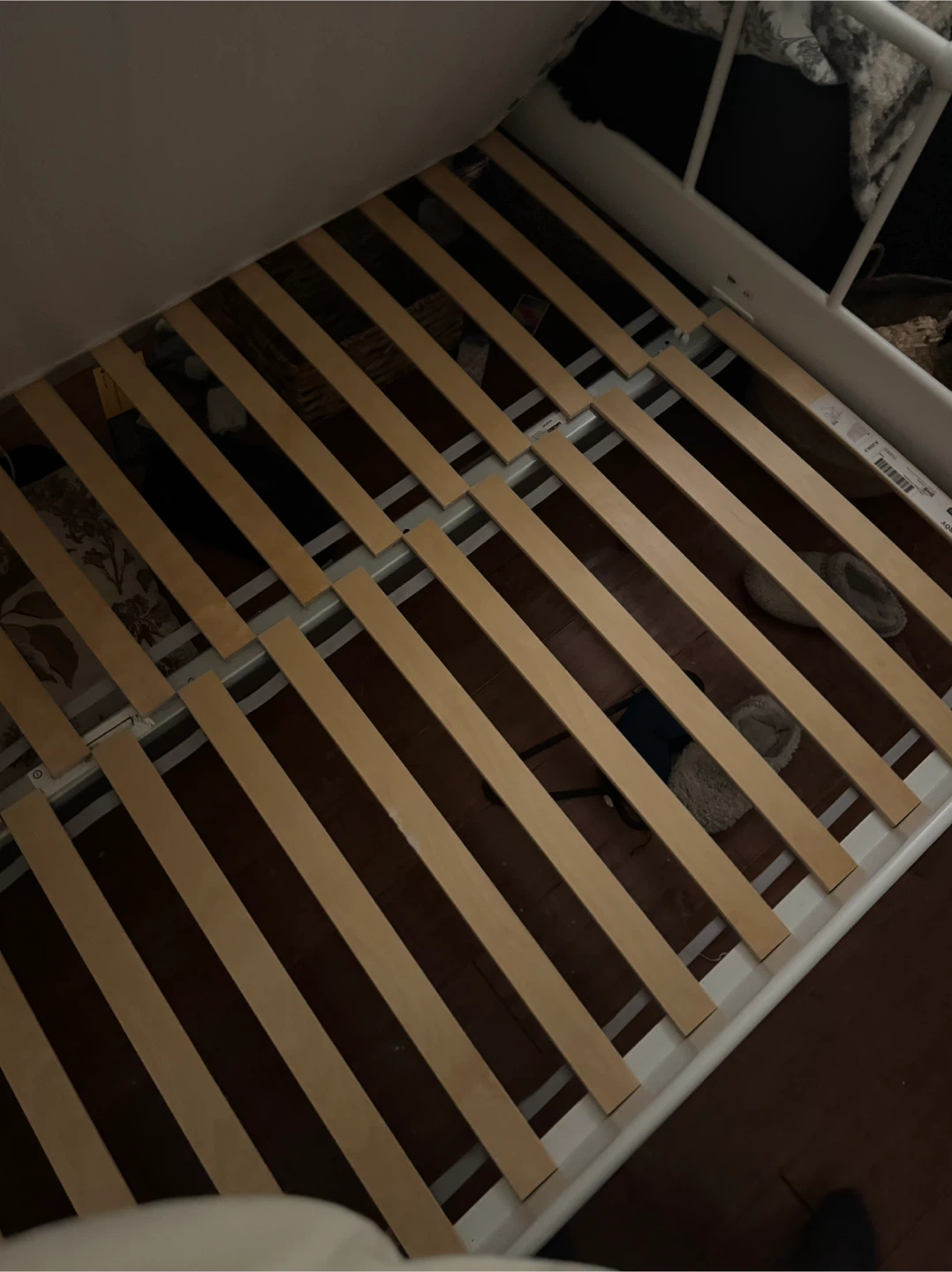 White IKEA Metal Bed Frame - photo 4