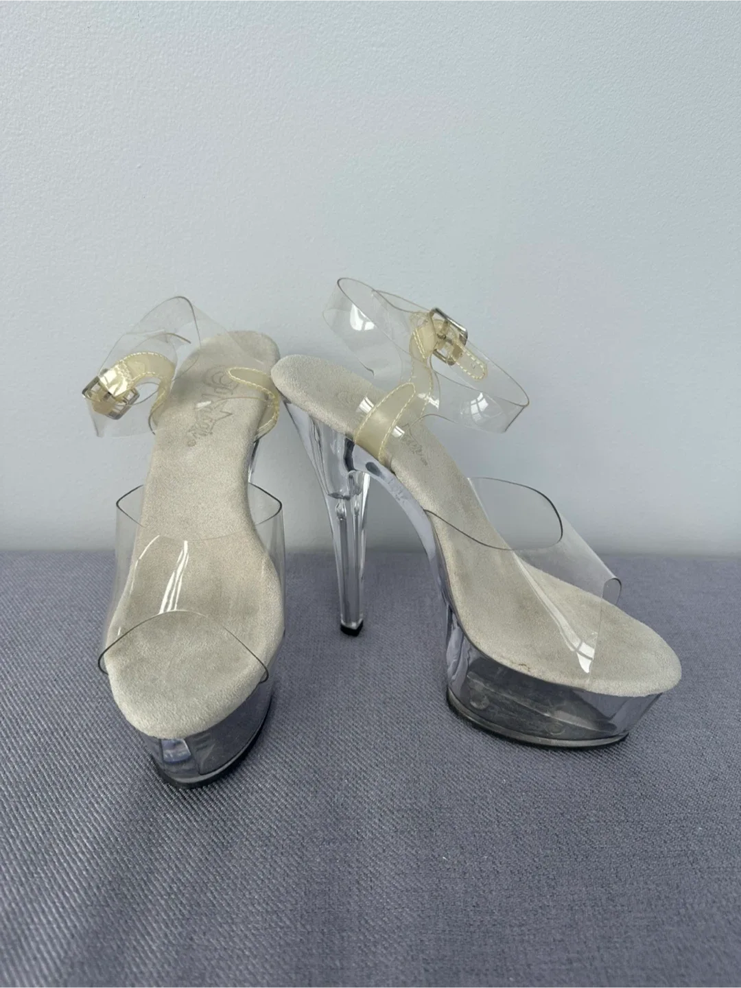 Pleaser Clear Heels - Size 8