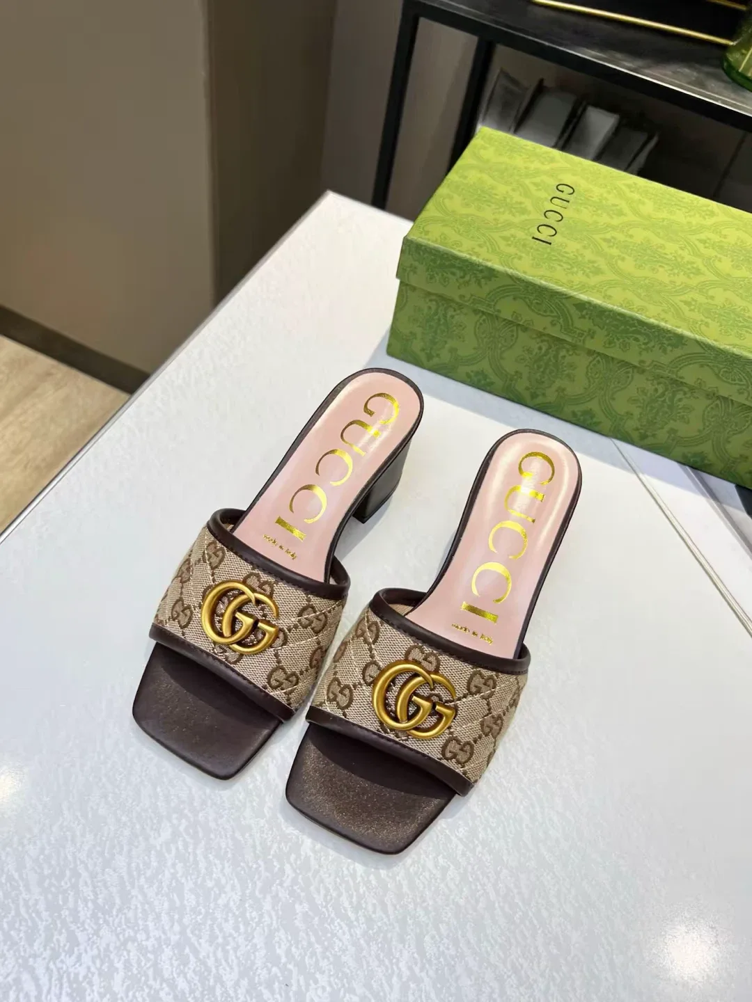 Gucci GG Canvas Mules Size 7 with Box thumbnail