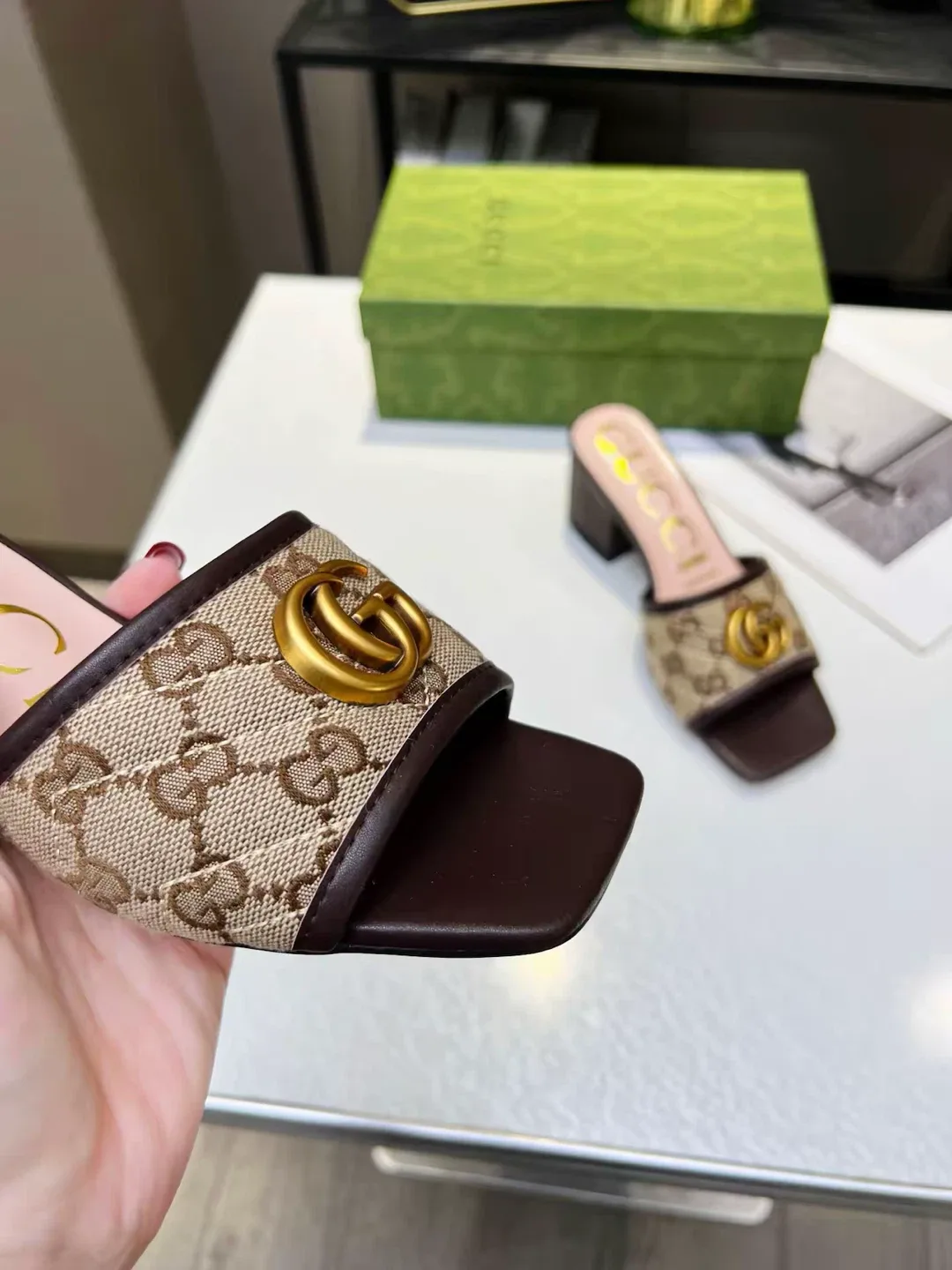 Gucci GG Canvas Mules Size 7 with Box image indicator(4)