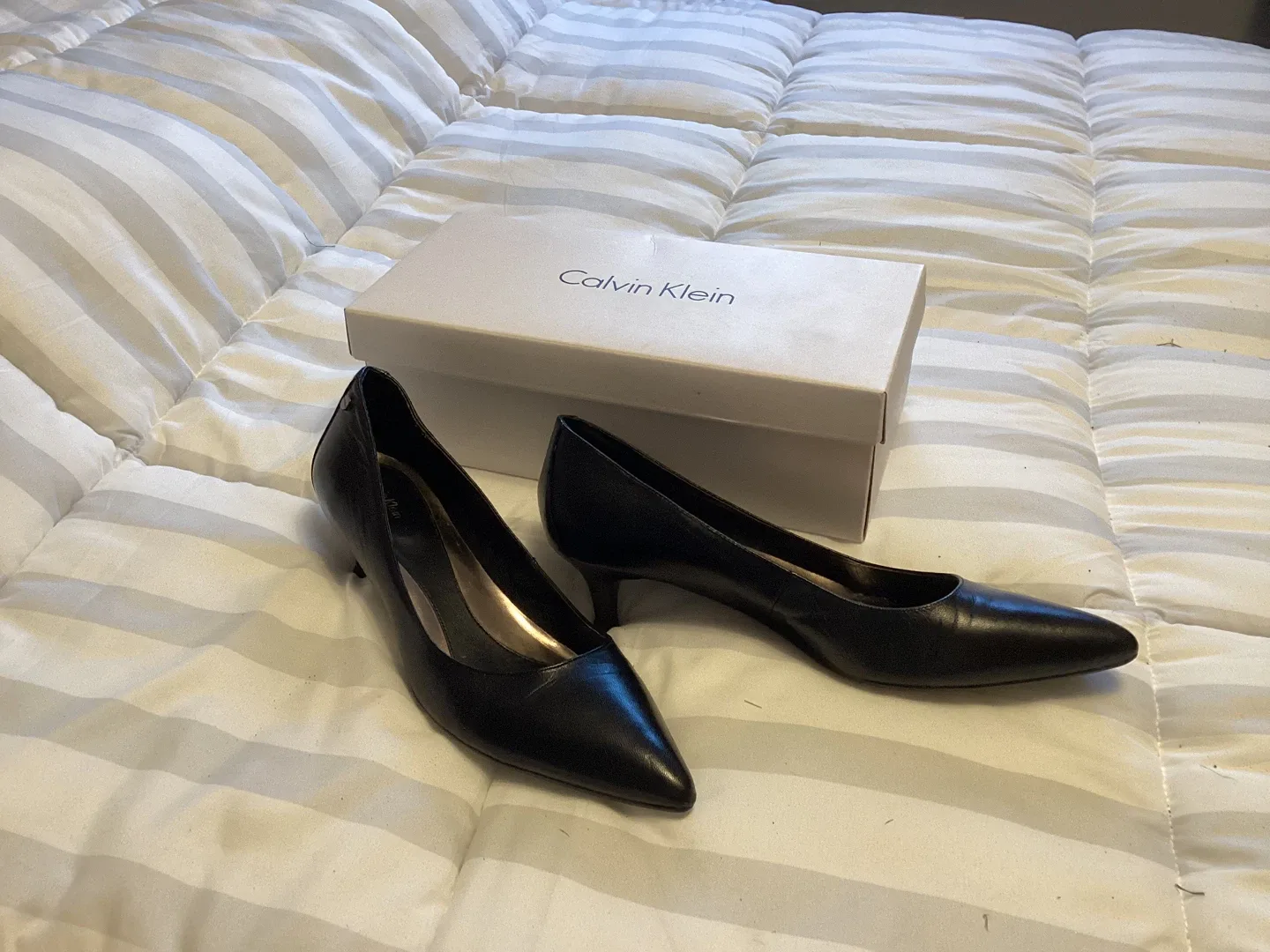 Calvin Klein Black Leather Heels