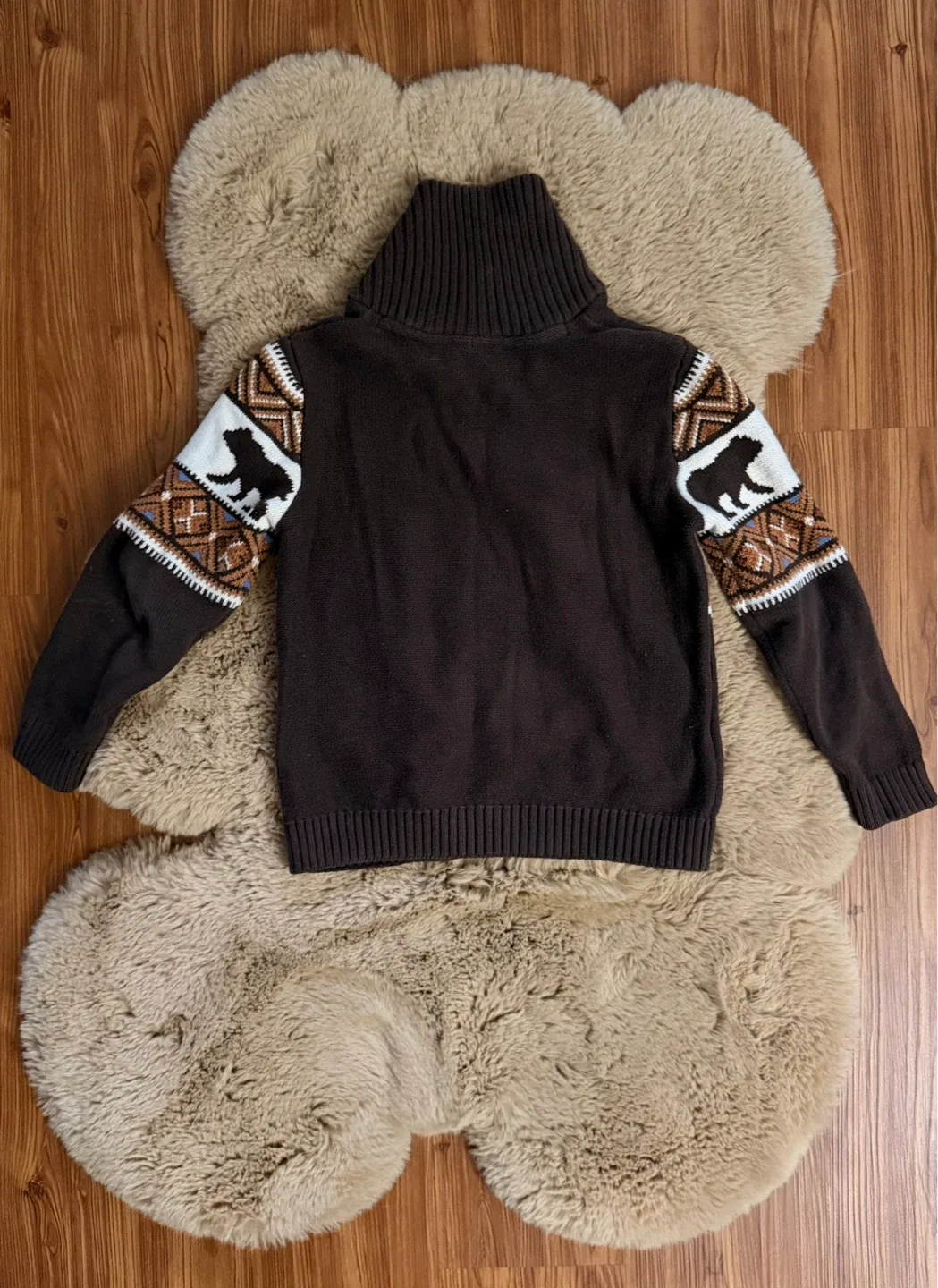 The Children Place Brown Bear Pattern Knit Sweater image indicator(2)