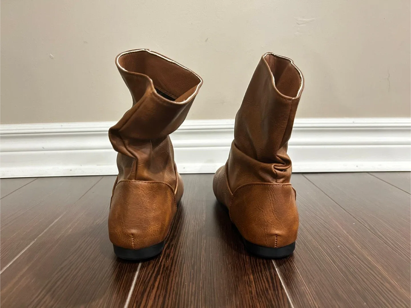 Brown Ankle Boots - Slip-On Leather Waterproof image indicator(3)