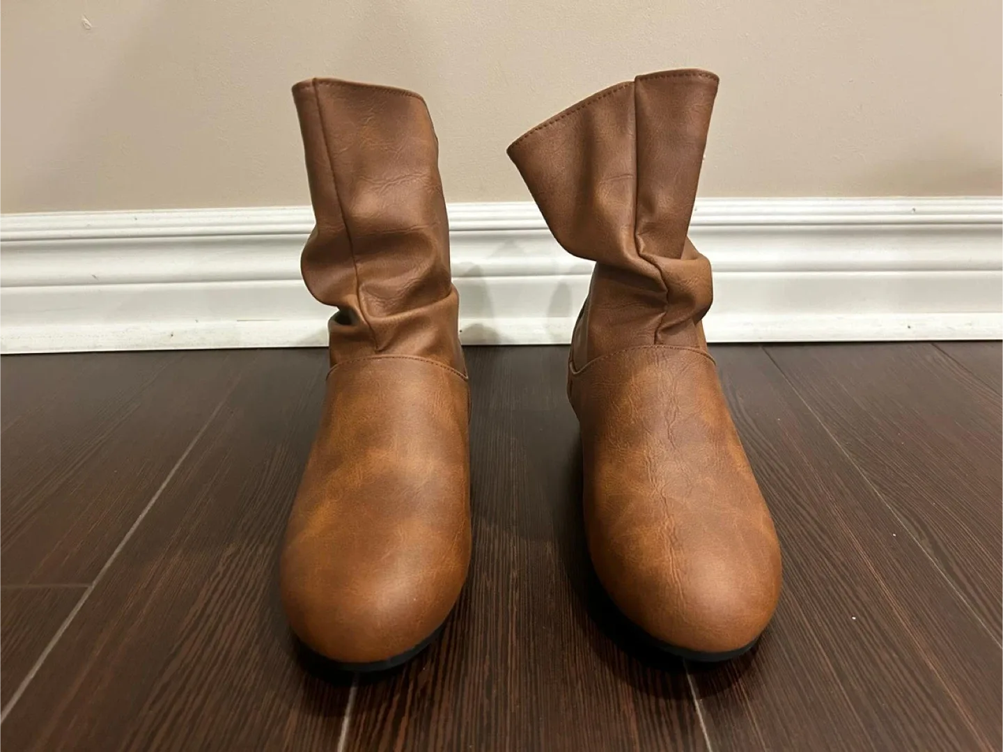 Brown Ankle Boots - Slip-On Leather Waterproof image indicator(2)