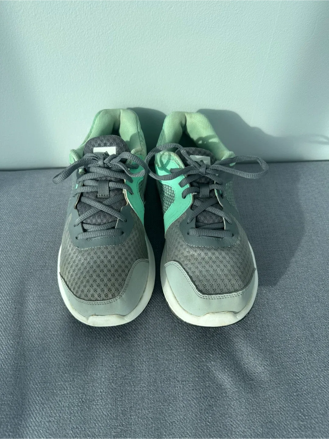 Adidas Cloudfoam Running Shoes - Grey & Mint