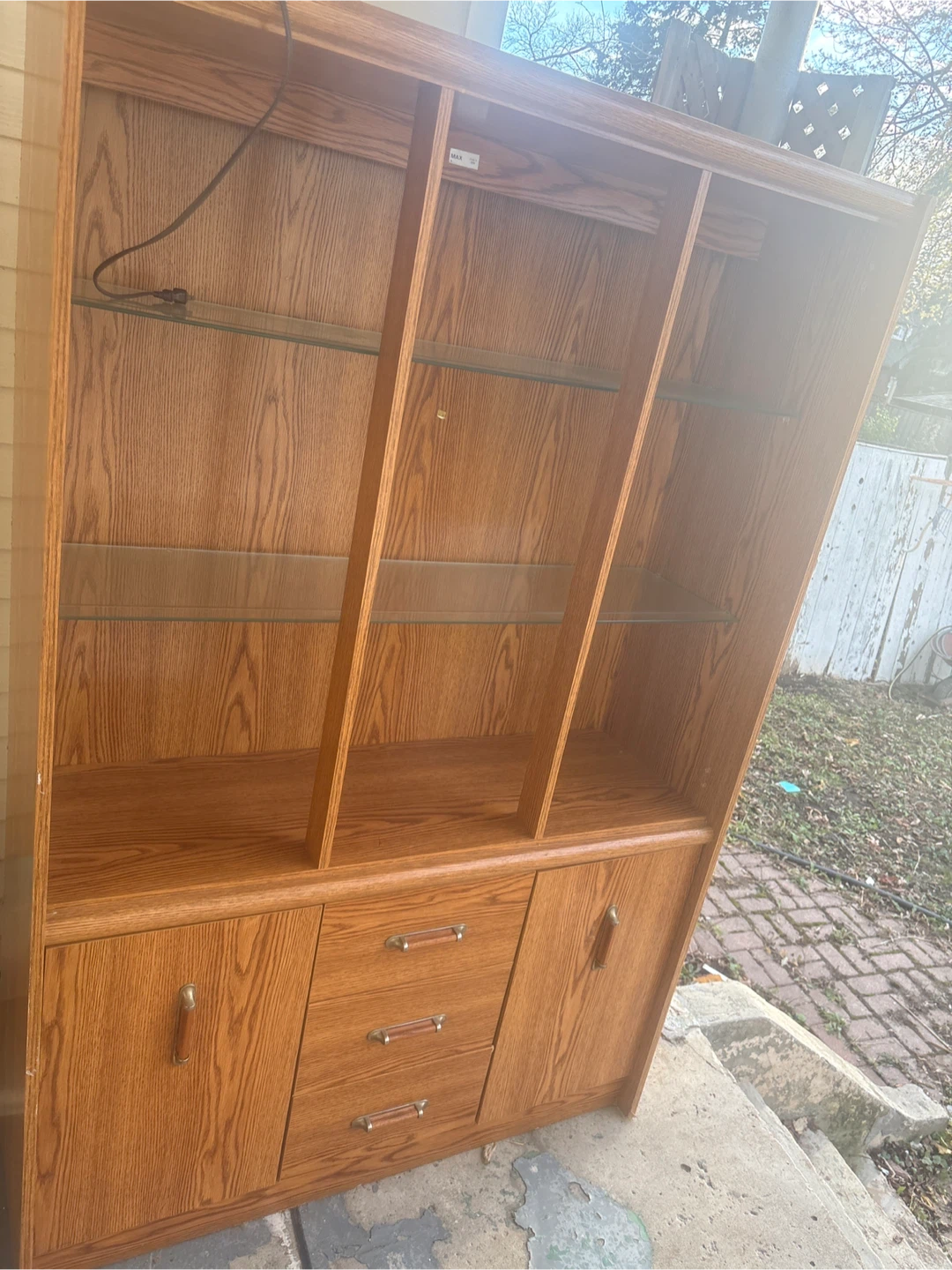 Oak Wood China Cabinet