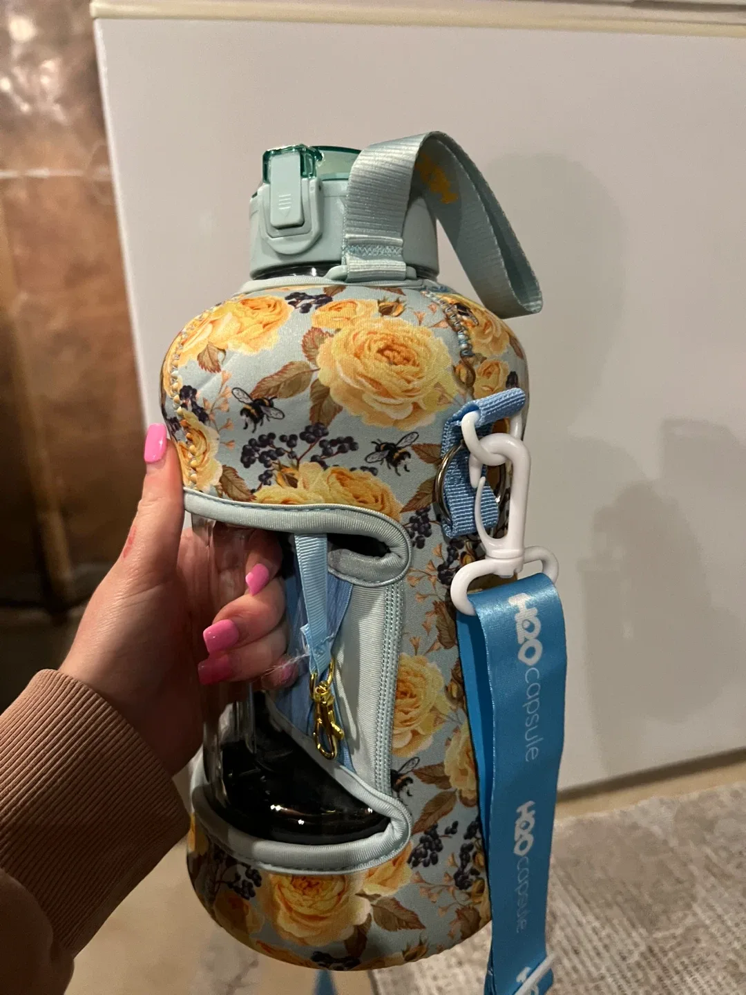 H2O Capsule Floral Water Bottle with Sleeve