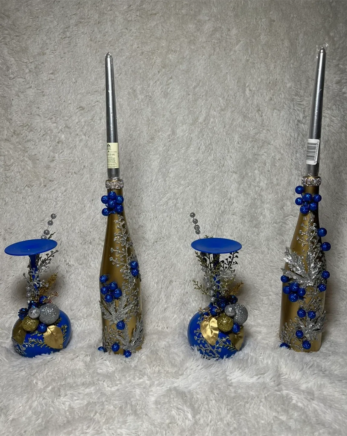 Handcrafted Holiday Wine Bottle & Candle Holders image indicator(10)