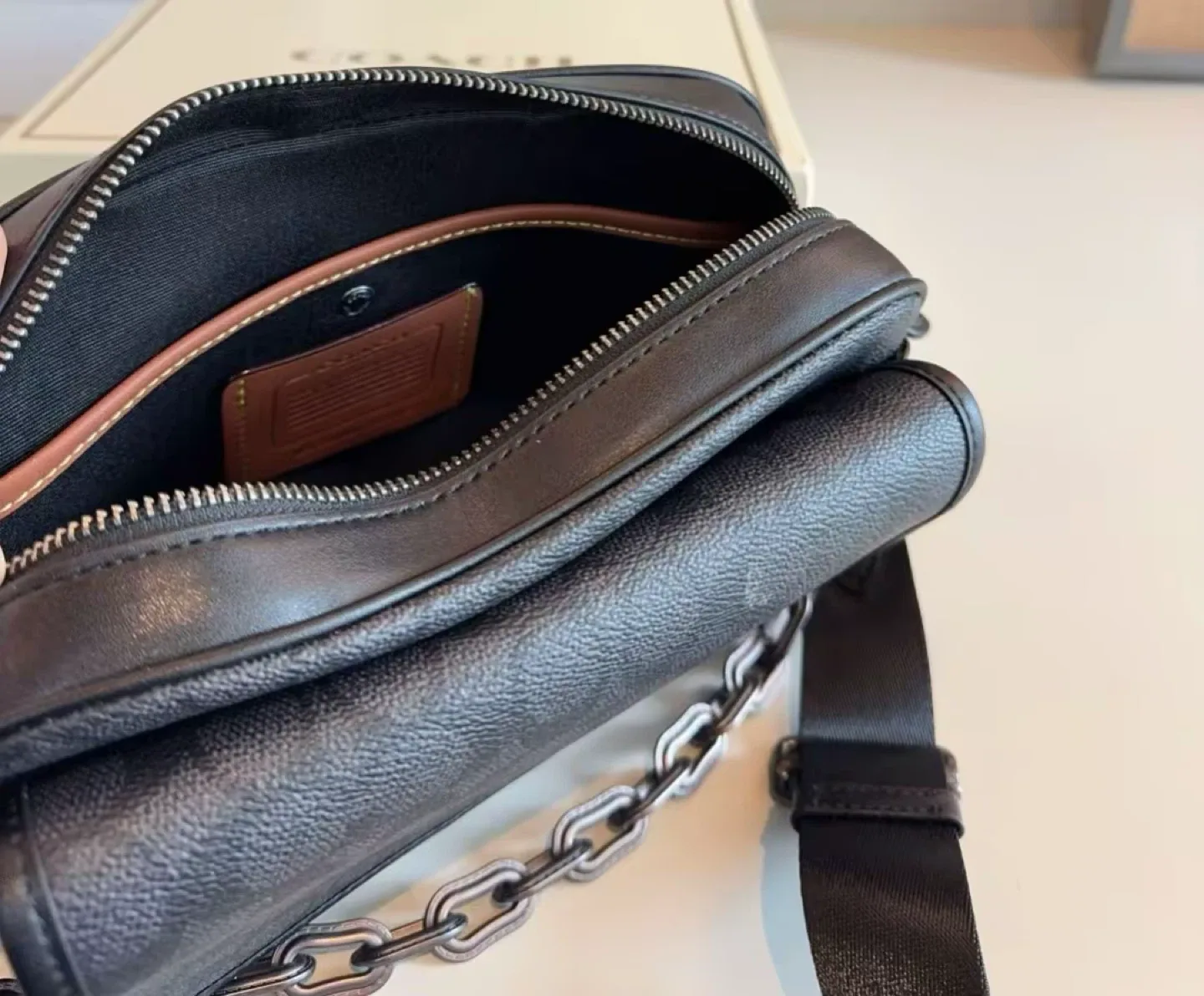 Coach Black Crossbody Bag with Chain image indicator(3)