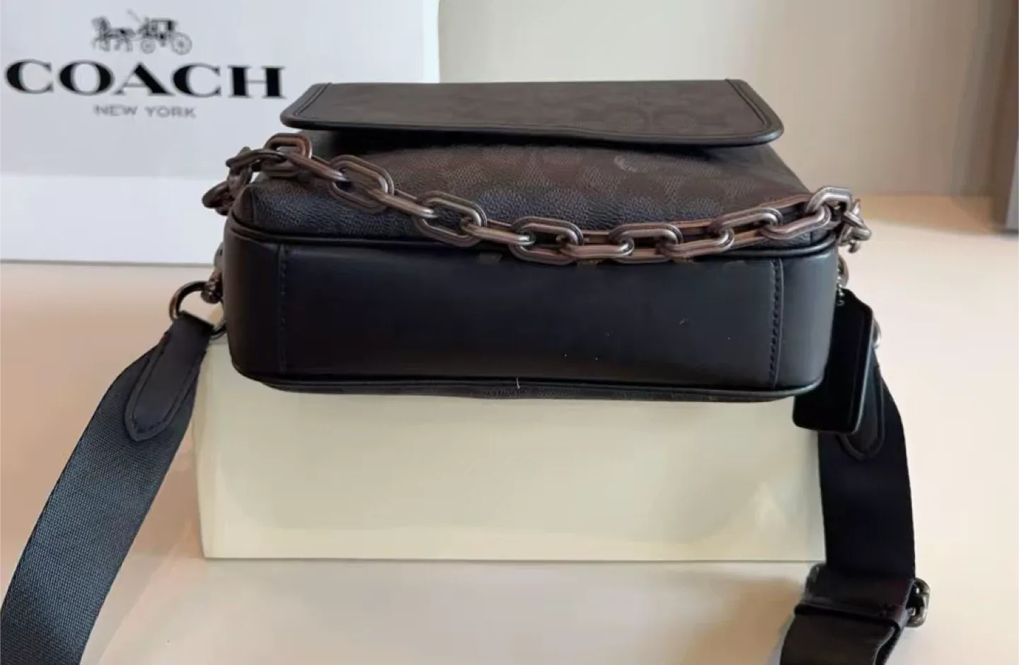 Coach Black Crossbody Bag with Chain image indicator(5)