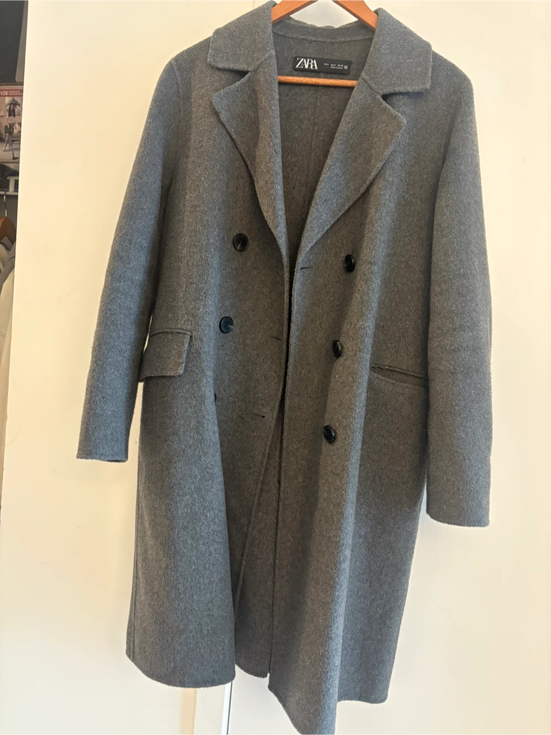 Zara Grey Wool Blend Coat