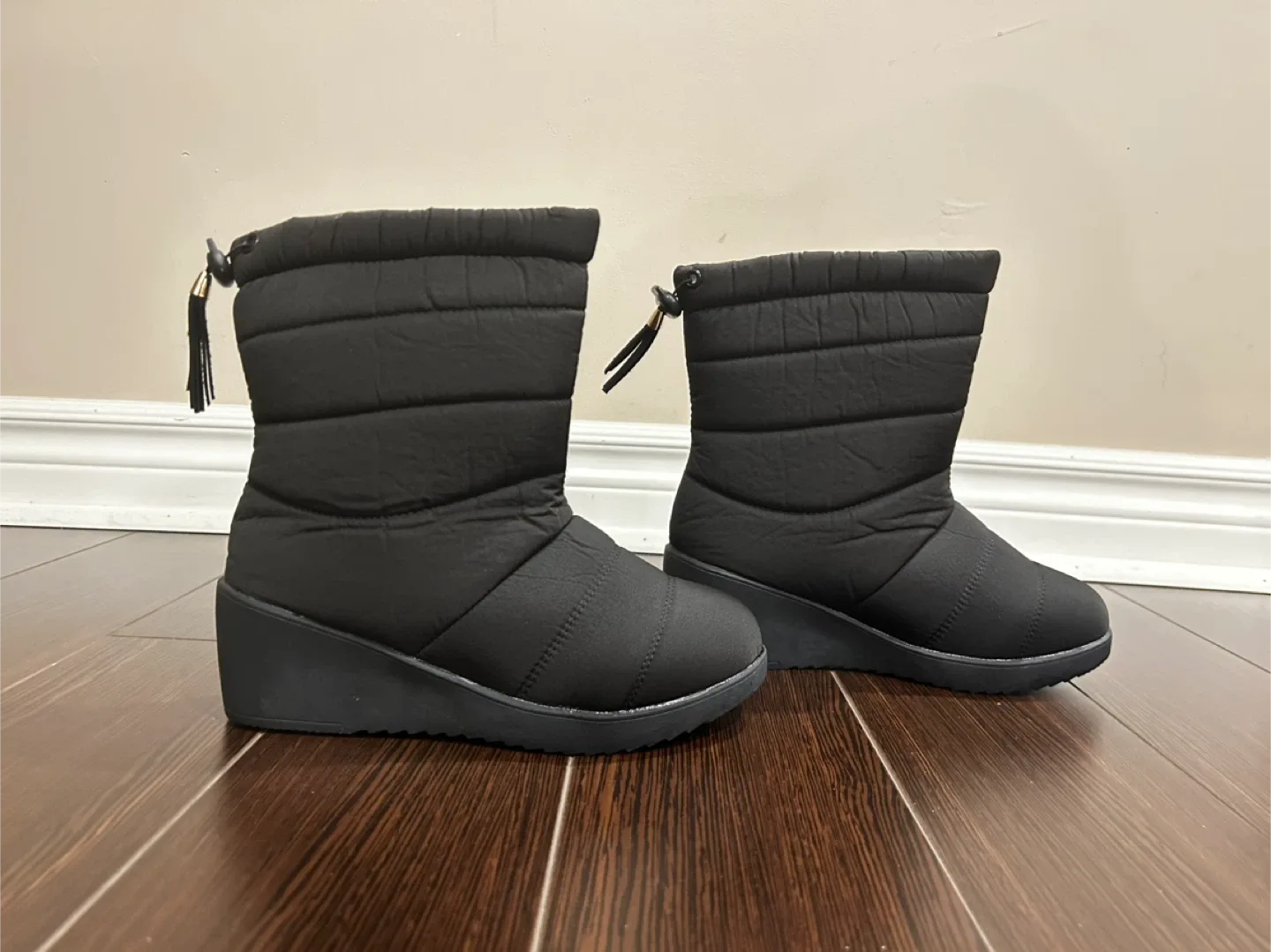 Black Mid-Calf Winter Boots - Waterproof Warm Lined image indicator(3)