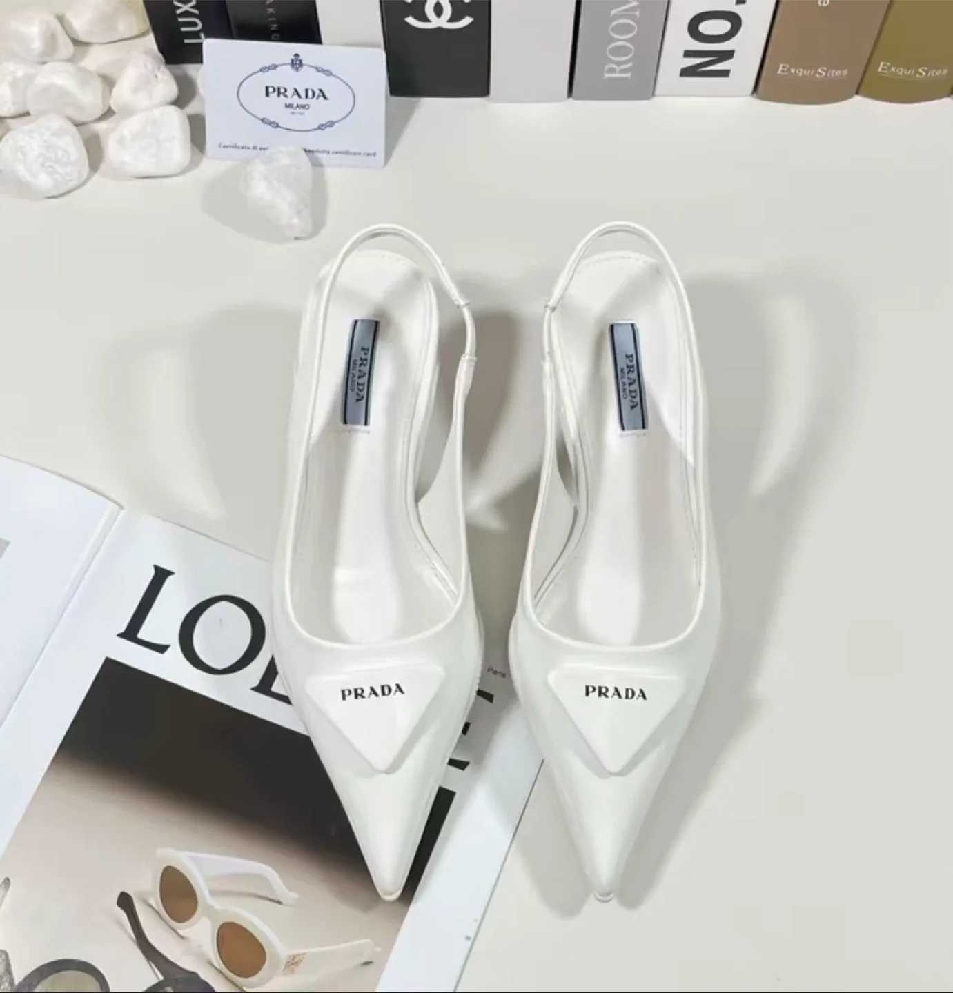 Prada White Slingback Heels image indicator(4)