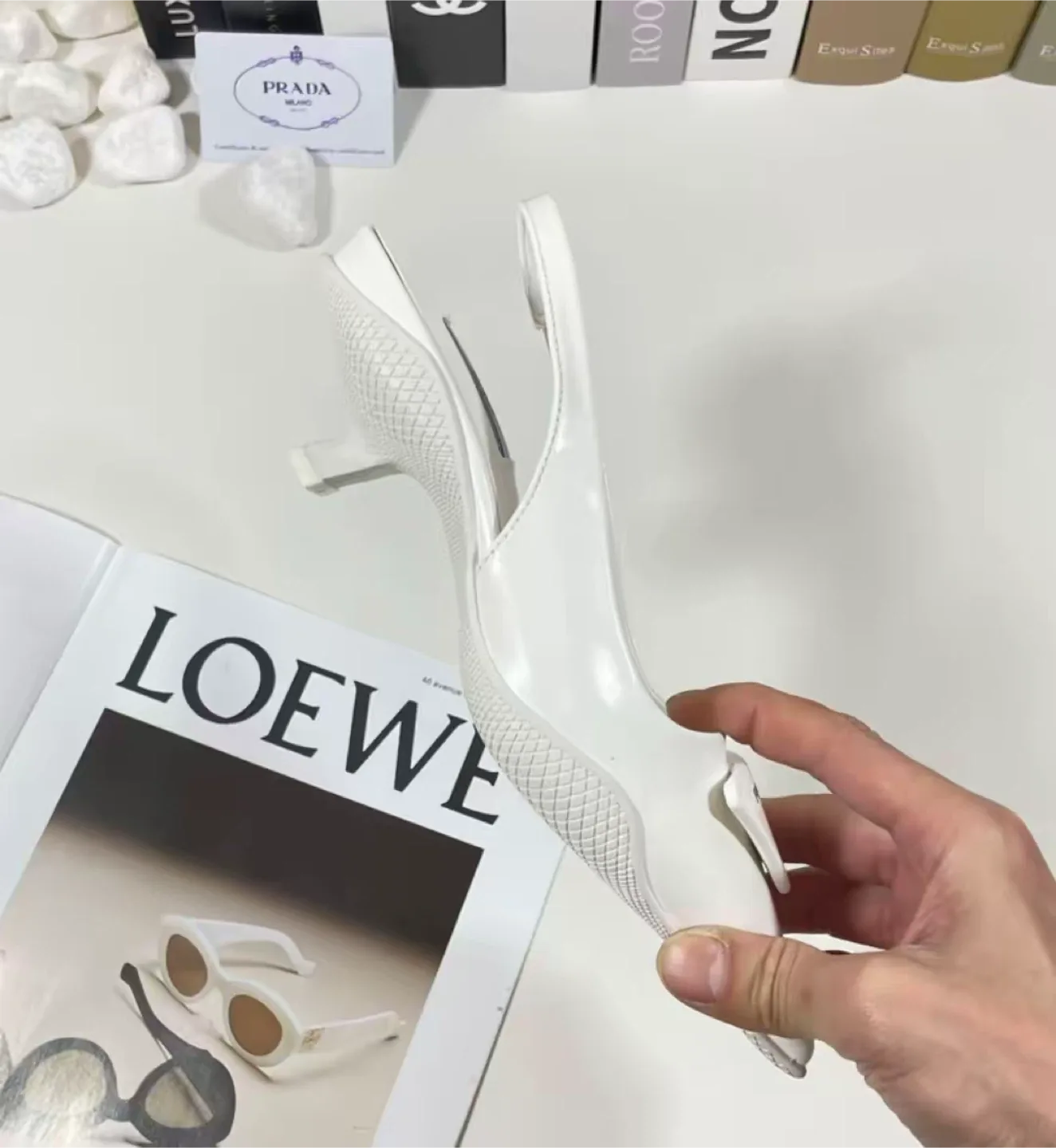 Prada White Slingback Heels image indicator(3)