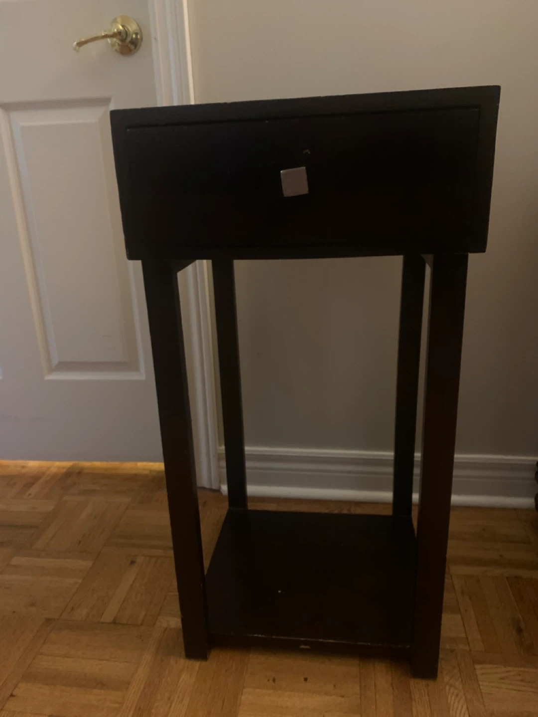 Brown Wood Nightstand with Drawer - photo 3