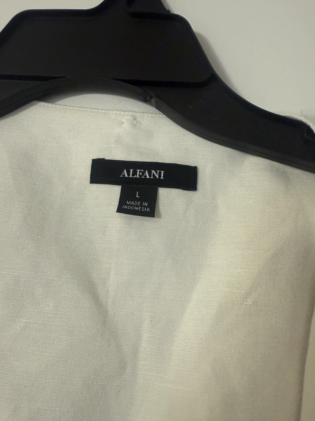 Alfani White Linen Blend Wrap Top - Size L