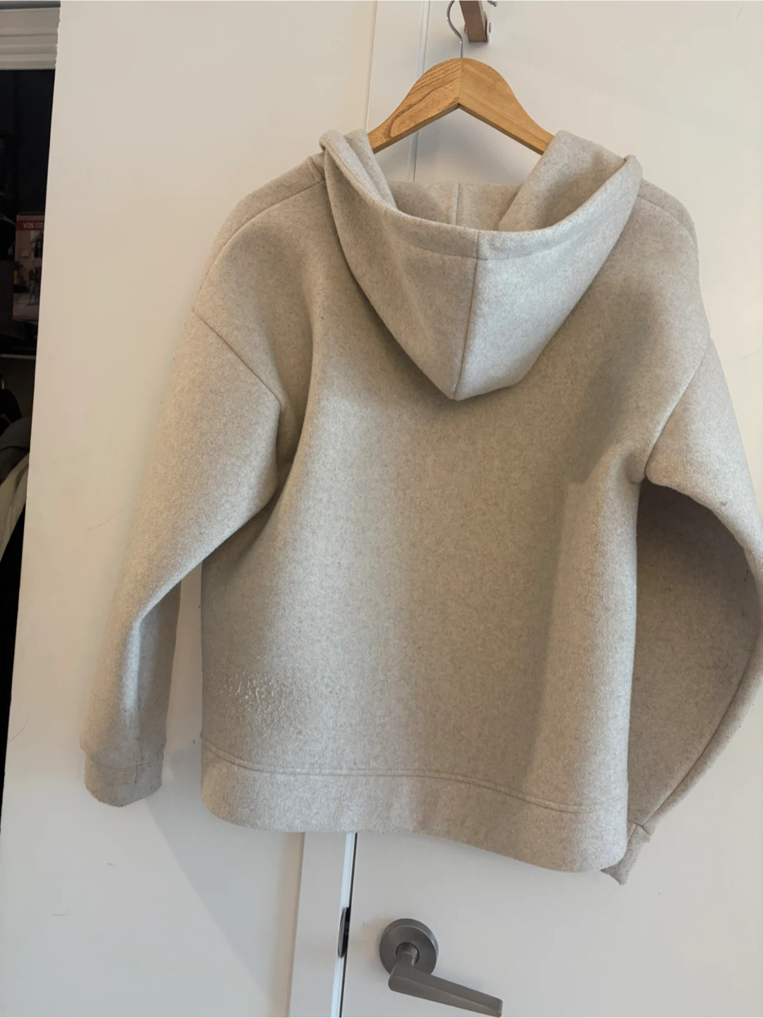 Zara Beige Wool Blend Zip-Up Hoodie - Size S - photo 3