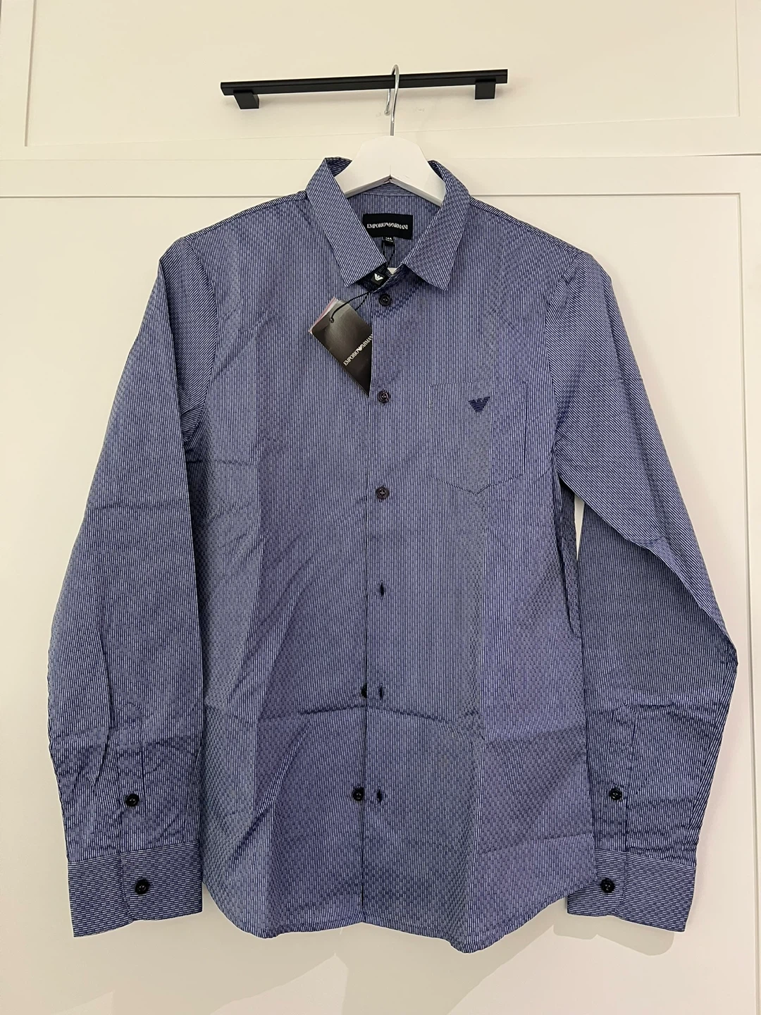 Boy/Teen Emporio Armani Blue Patterned Shirt - Size 14Y