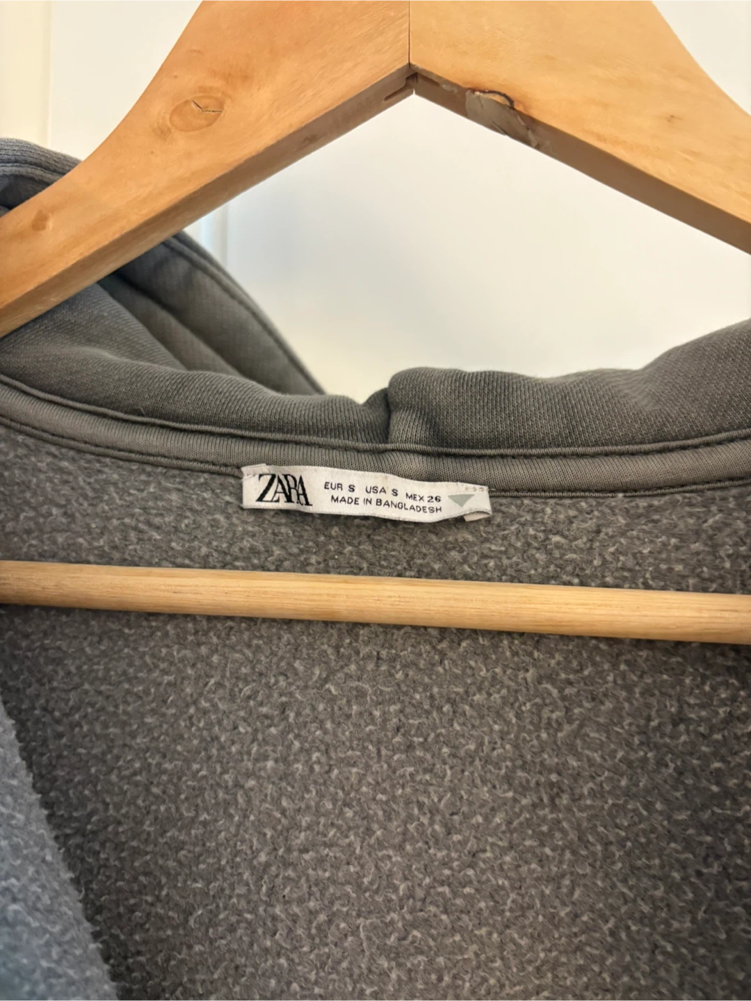 Zara Grey Zip-Up Hoodie - Size S - photo 2