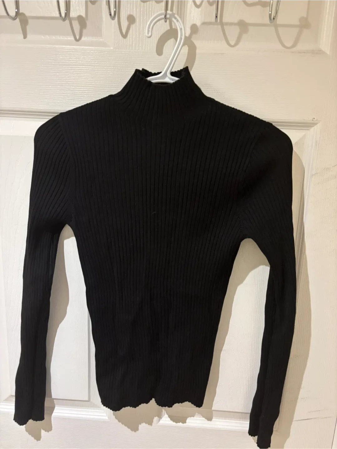 Black ribbed Turtleneck Top thumbnail