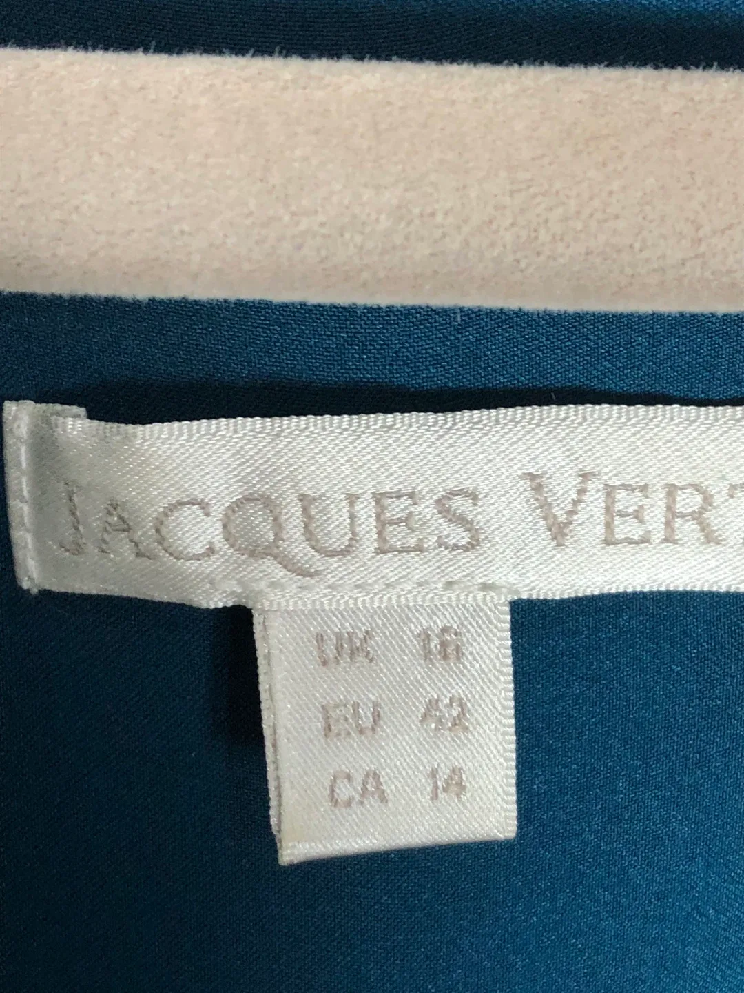 Women’s Teal Suit. Dress and Blazer. Size 14. Jacques Vert. image indicator(4)