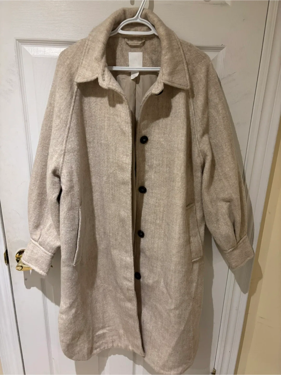 H&M Beige Wool Blend Coat thumbnail