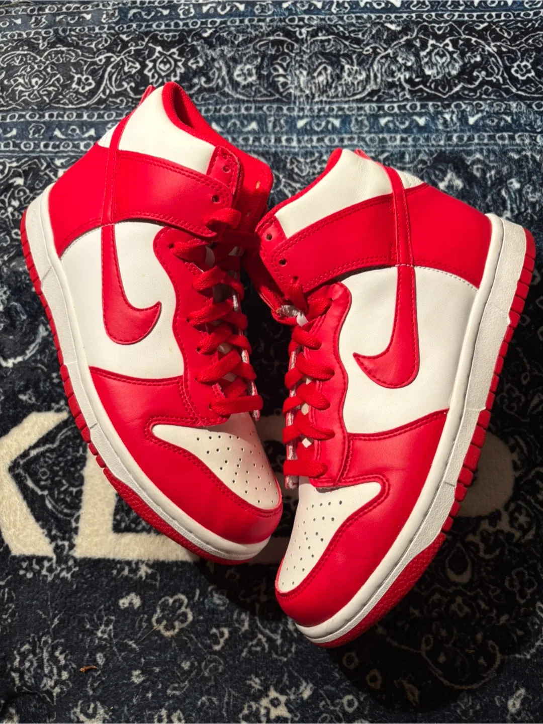 Nike Dunk High Retro Red/White Size 6.5Y