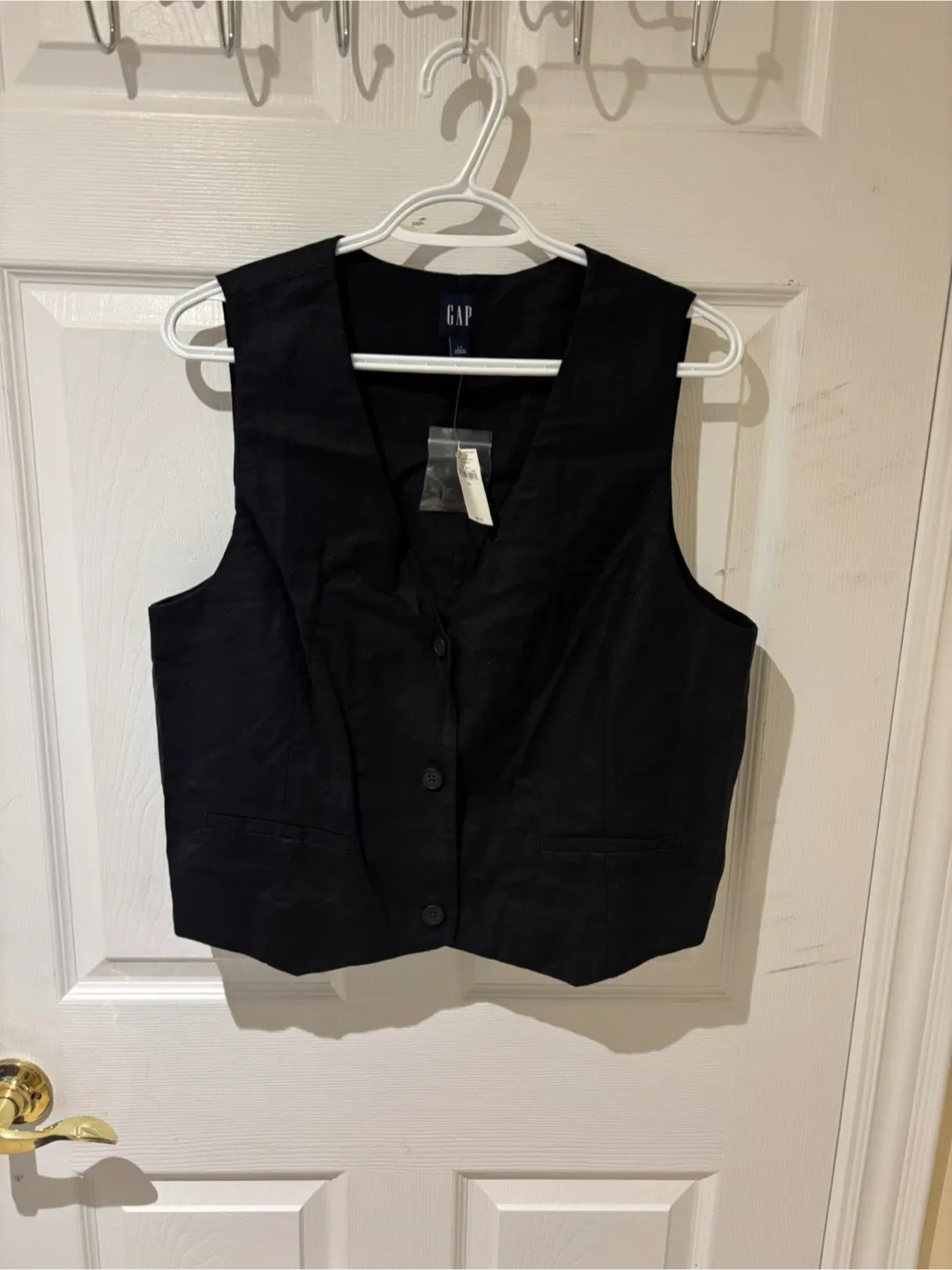 GAP Black Vest and Shorts Set in Linen thumbnail